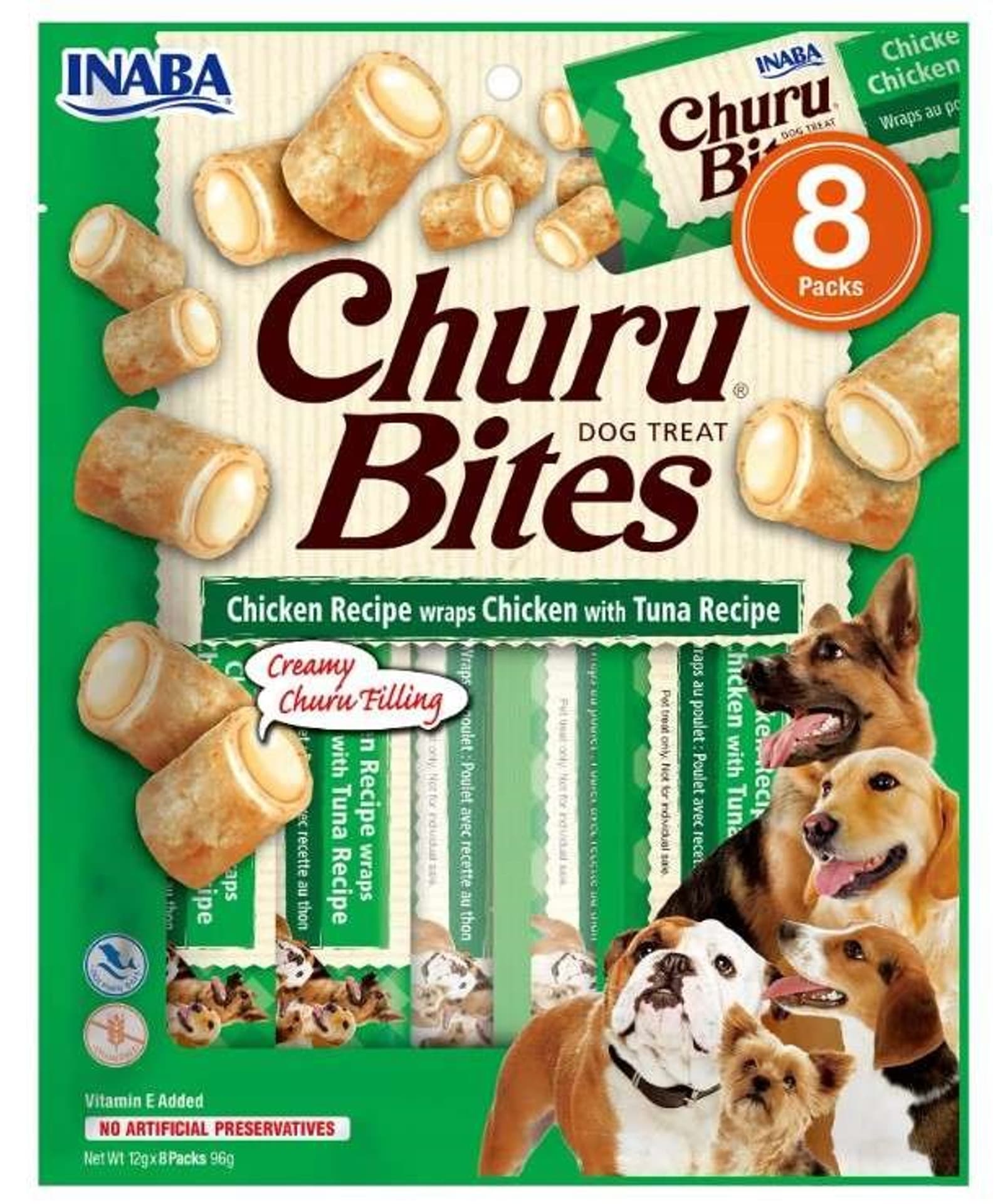 

Przysmak Inaba CHURU BITE Kurczak i tuńczykdla psa 8x12g