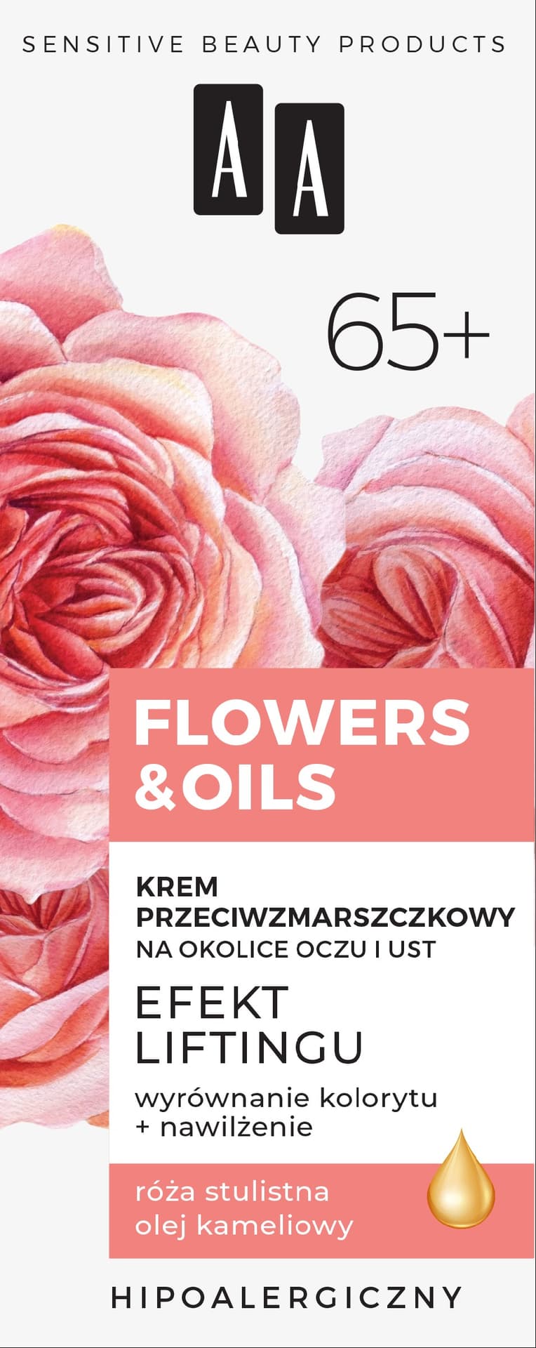 

AA Flowers & Oils 65+ Krem przeciwzmarszczkowy na okolice oczu i ust - efekt liftingu 15ml