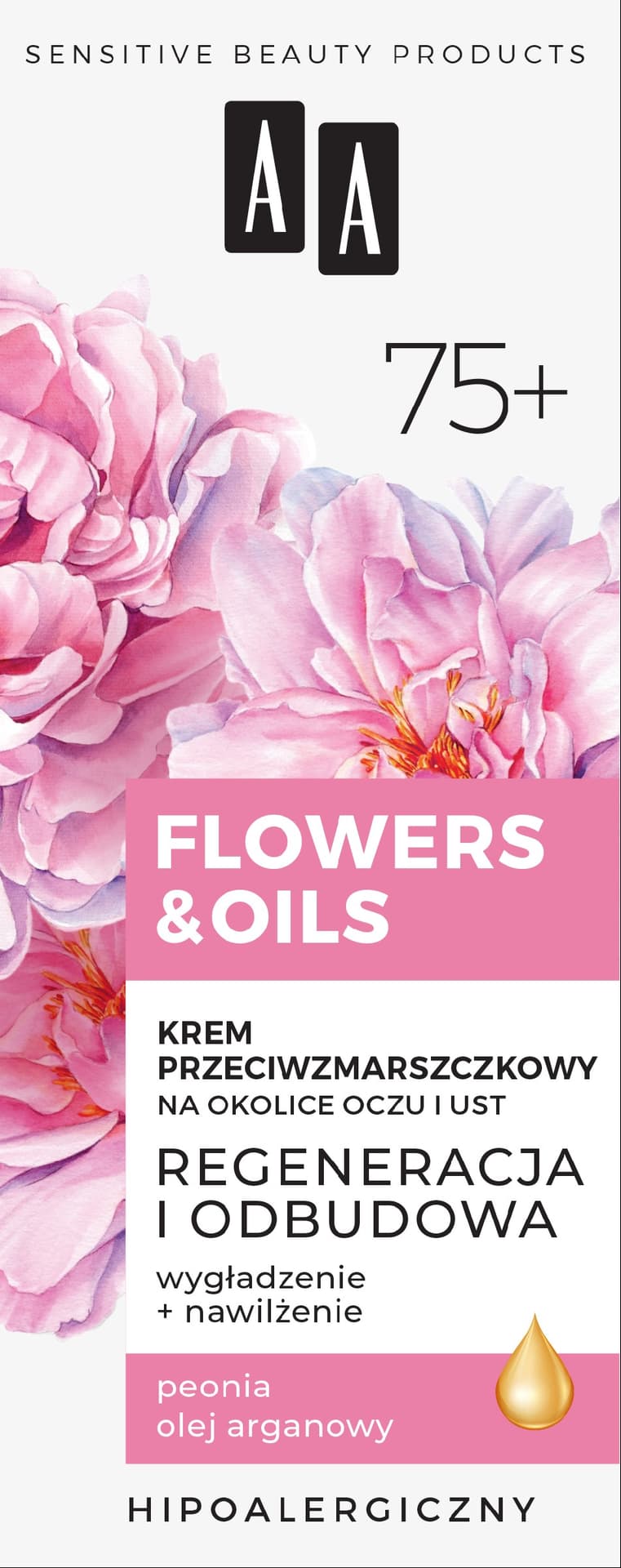 

AA Flowers & Oils 75+ Krem przeciwzmarszczkowy na okolice oczu i ust - regeneracja i odbudowa 15ml