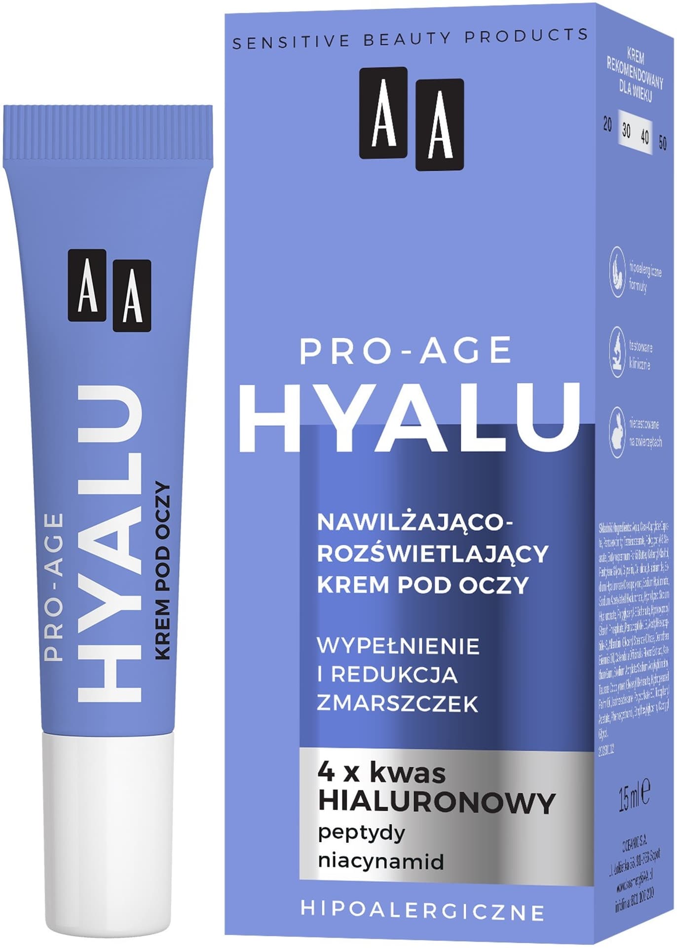 

AA Pro-Age Hyalu Nawilżająco-Rozświetlający Krem pod oczy 15ml