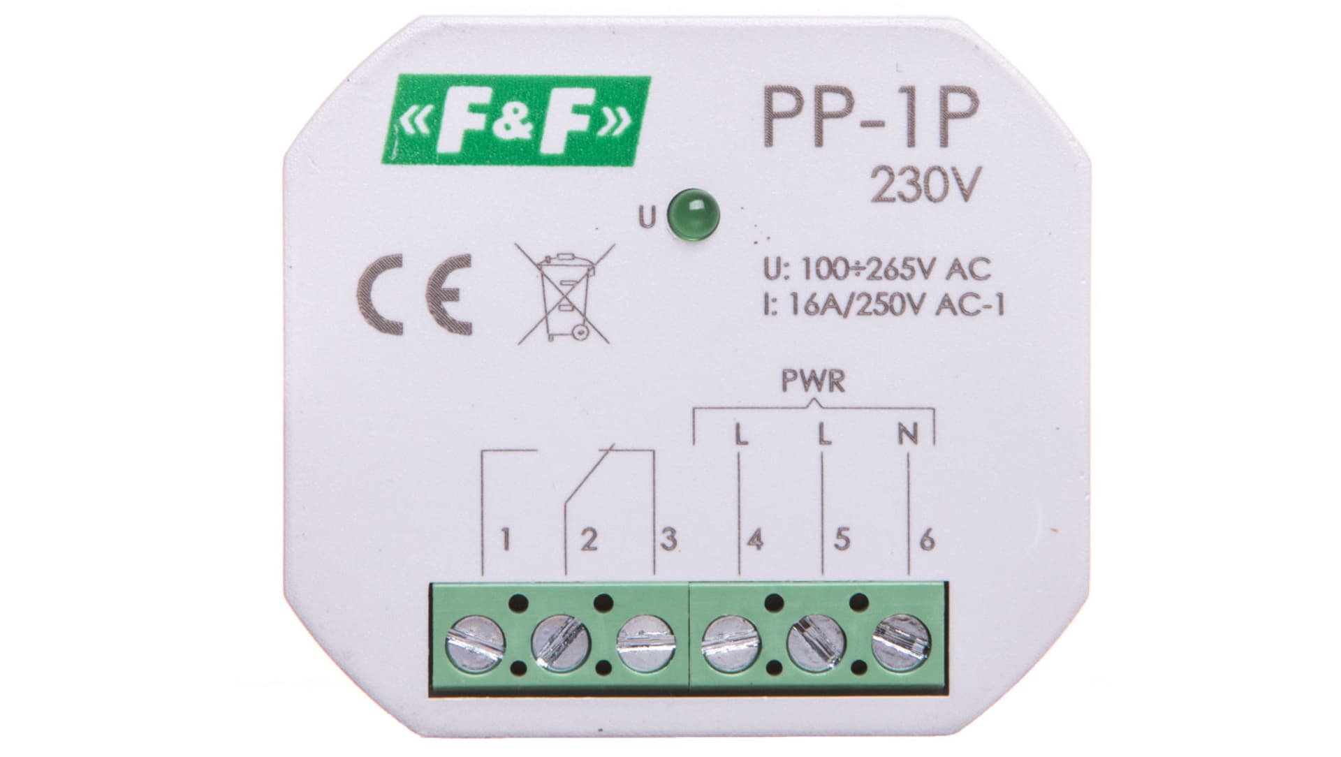 

Przekaźnik elektromagnetyczny 1P 16A 250V AC PP-1P-230V