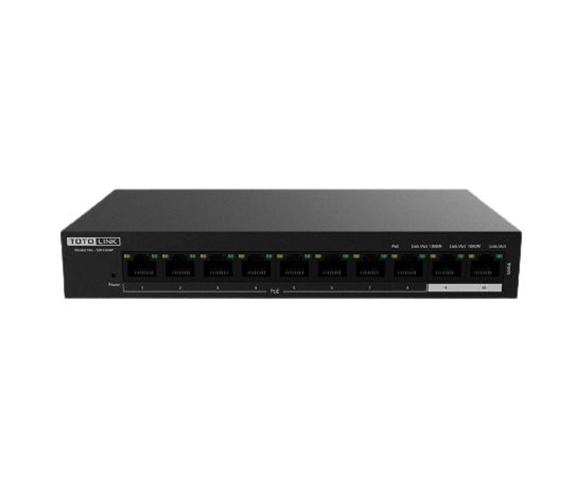 

Totolink SW1008P, switch PoE, 8x RJ45 100Mb/s PoE af/at, 2x RJ45 1000Mb/s, 99W
