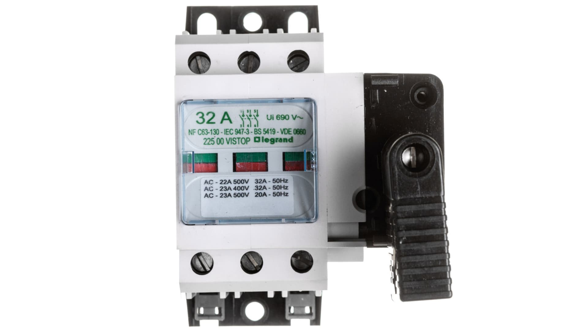 

Rozłącznik izolacyjny 3P 32A VISTOP /napęd frontowy czarny/ 022500