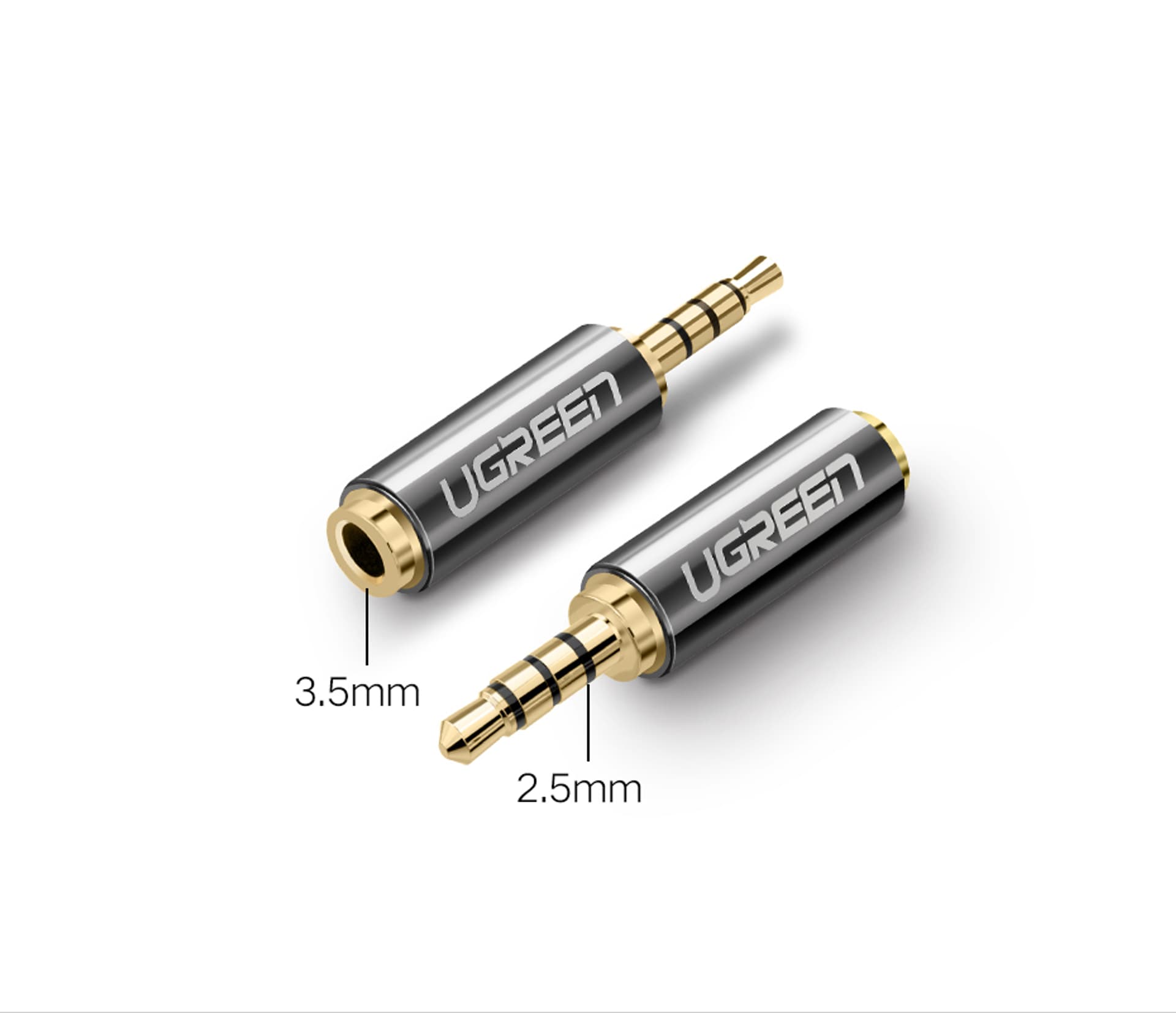 

Adapter / przejściówka UGREEN 20501 z 2,5 mm micro jack (męski) na 3,5 mm mini jack (żeński)
