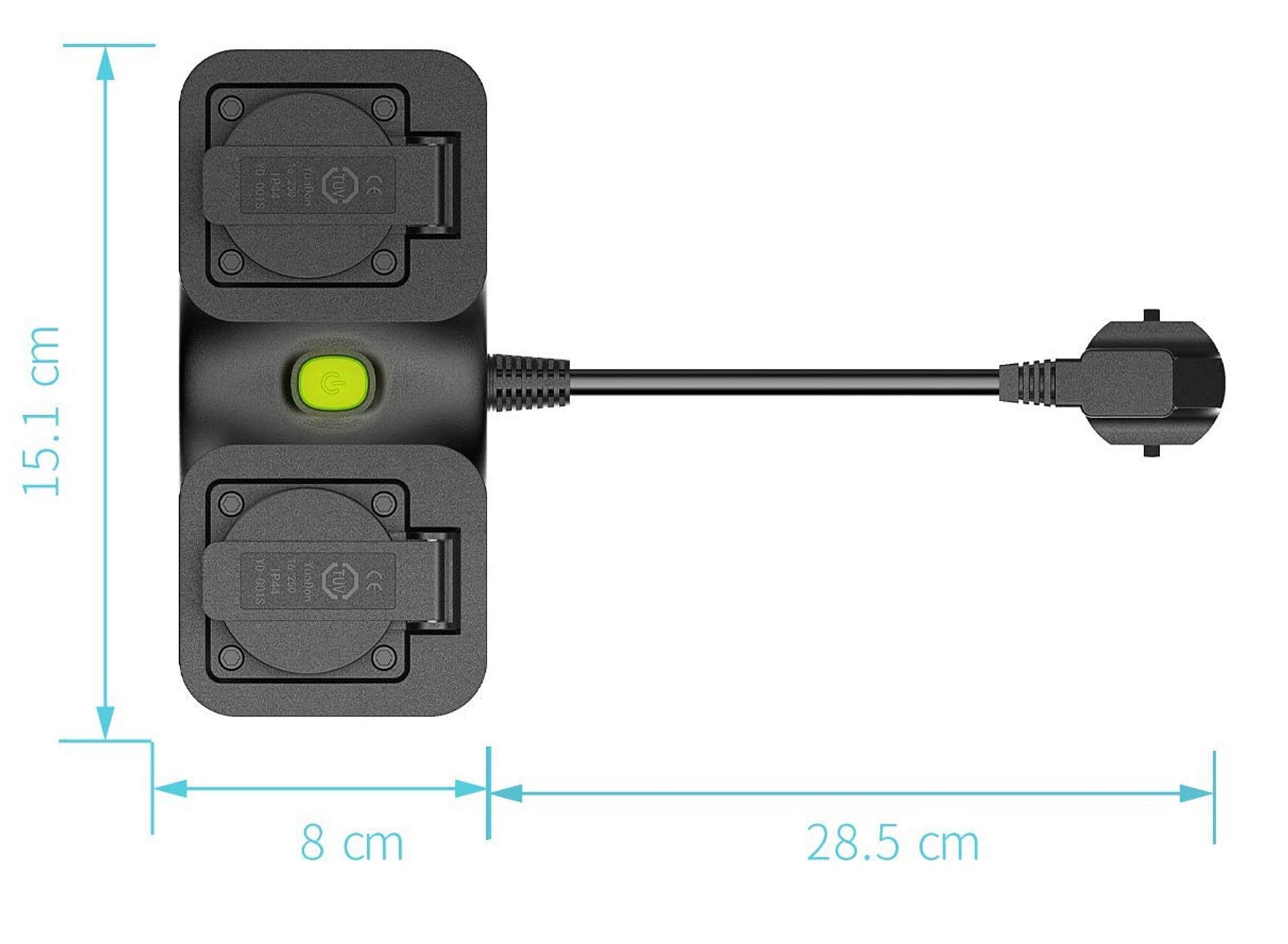 

Inteligentna listwa zasilająca WiFi Meross MSS620HK zewnętrzna, IP44 (HomeKit)