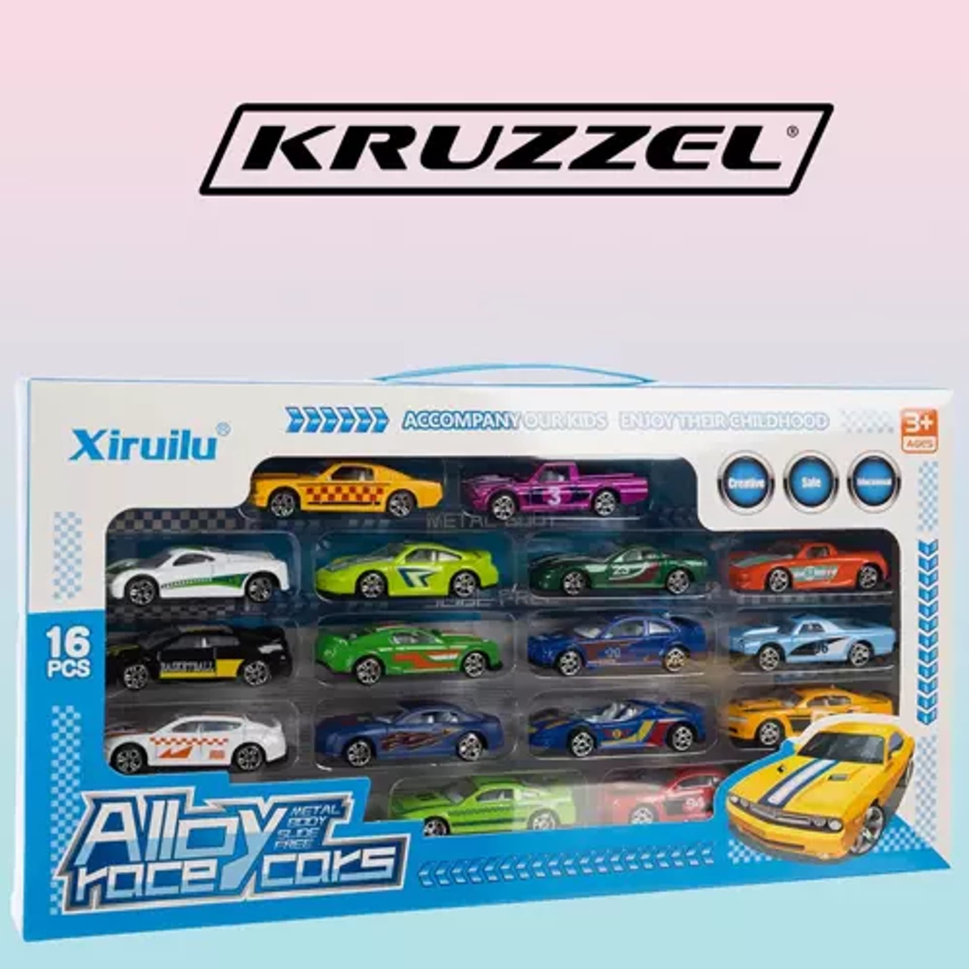 

Autka kolorowe/resoraki 1:64- 16szt. Kruzzel 20352