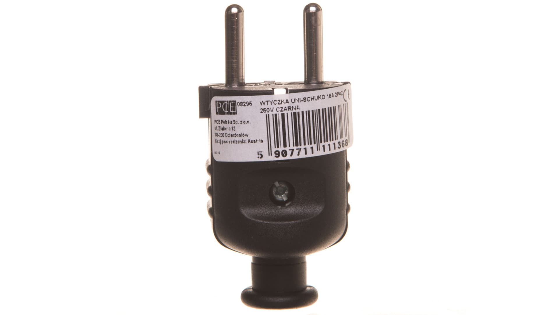 

Wtyczka prosta 10/16A 2P+Z UNI-SCHUKO IP20 czarna 08295