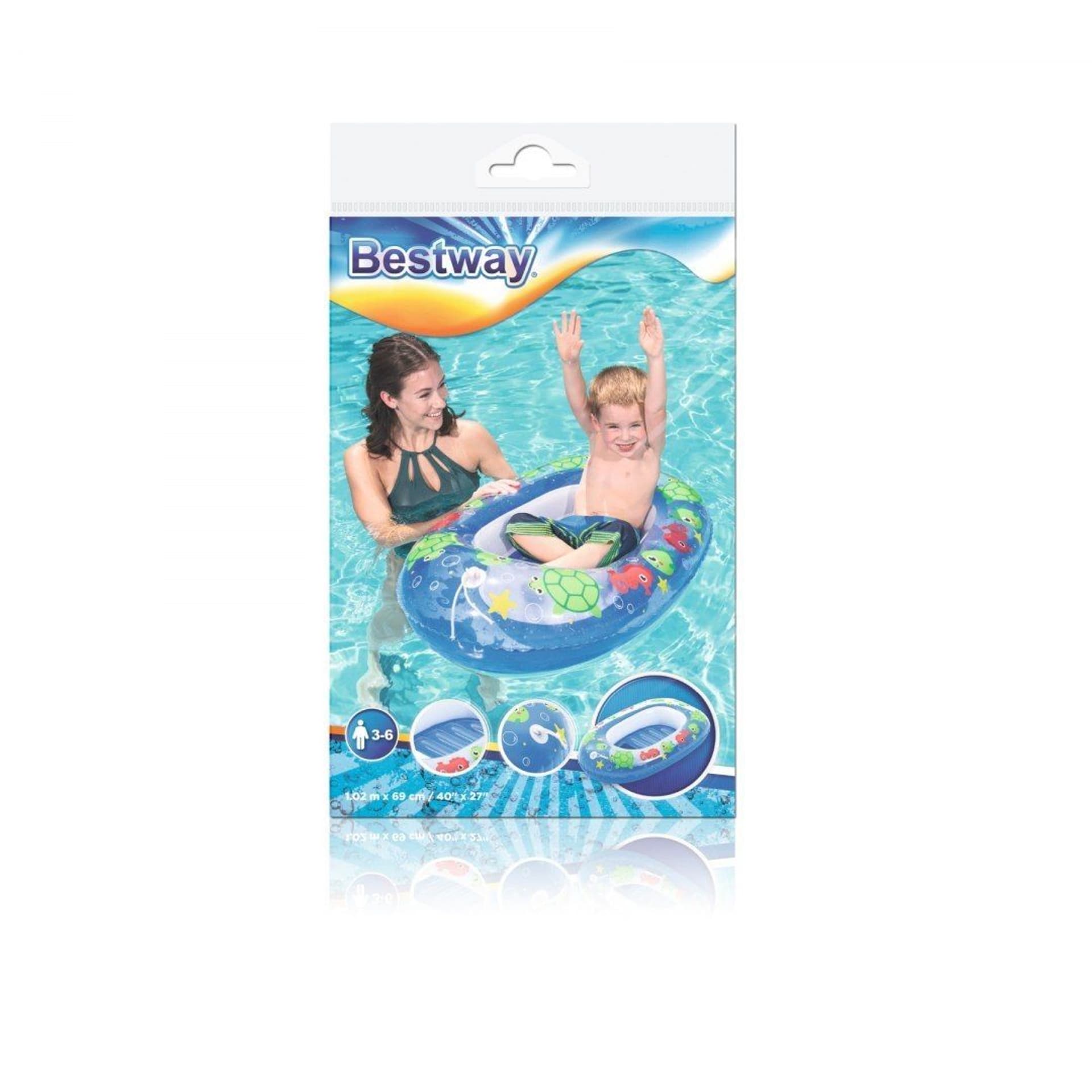

BESTWAY 34037 Materac dmuchany ponton łódka materac niebieski 3-6 lat