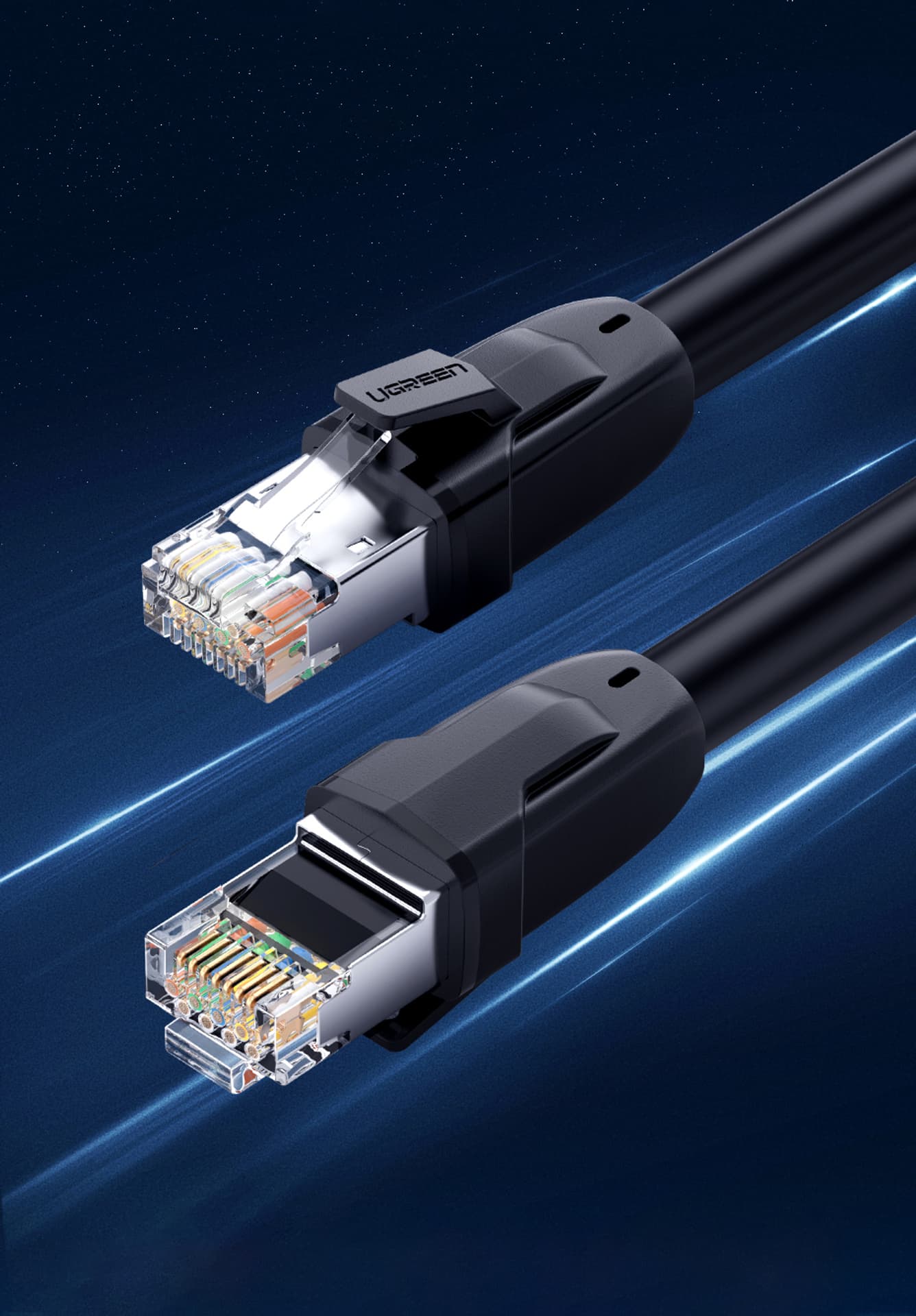 

Kabel sieciowy UGREEN Ethernet RJ45, Cat.8, S/FTP, 5m (czarny)