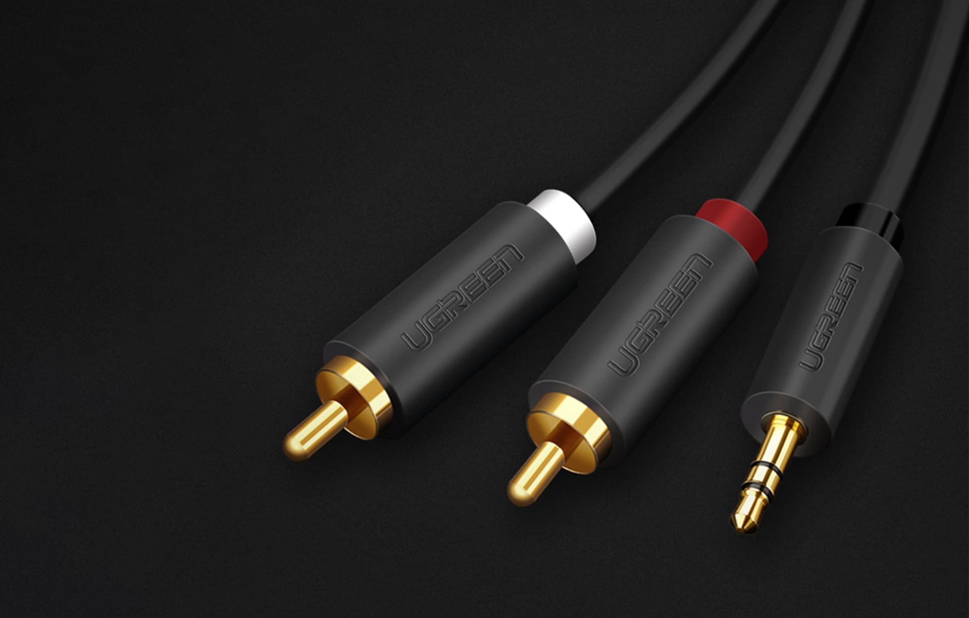 

UGREEN AV102 Kabel 2x RCA (Cinch) jack 3.5 mm 1m (czarny)