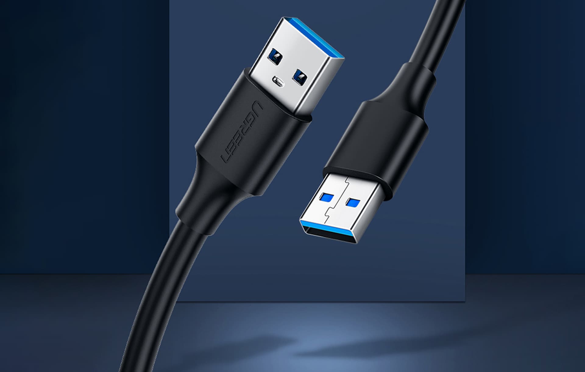 

Kabel USB 2.0 A-A UGREEN US102 0.25m (czarny)