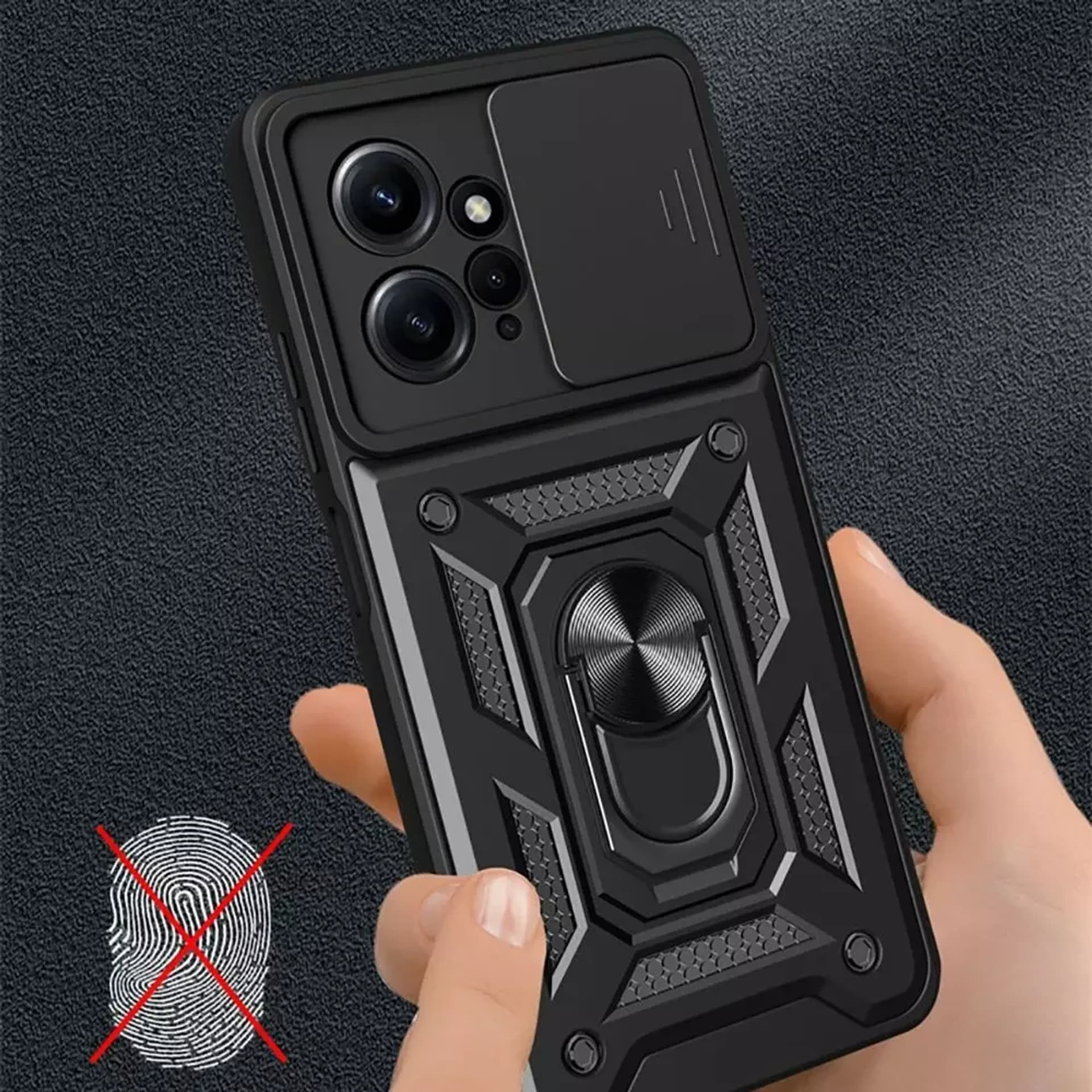 

Etui ochronne na telefon Camshield Pro obudowa do Xiaomi Redmi Note 12 4G / LTE Black