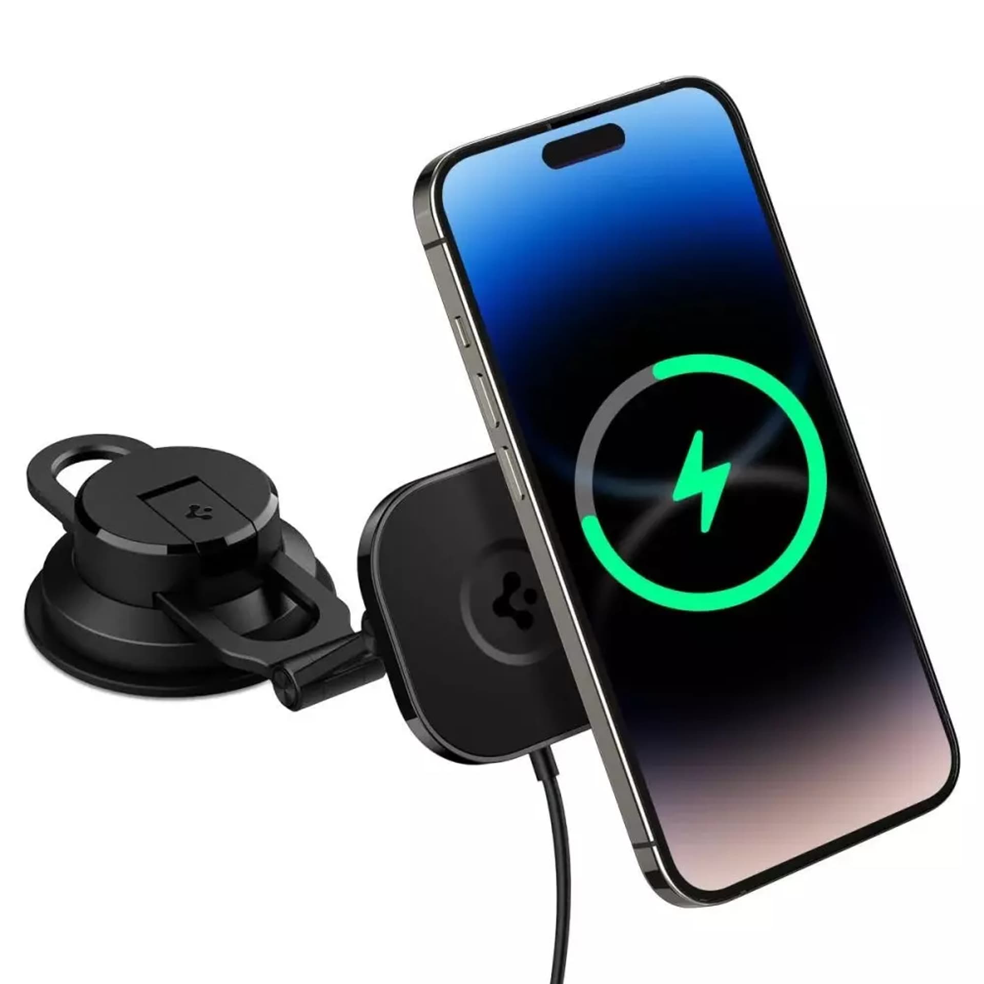

Uchwyt samochodowy Spigen ITS35W-3 Onetap Pro 3 Magnetic do MagSafe Windshield & Dashboard Car Mount Wireless Charger black
