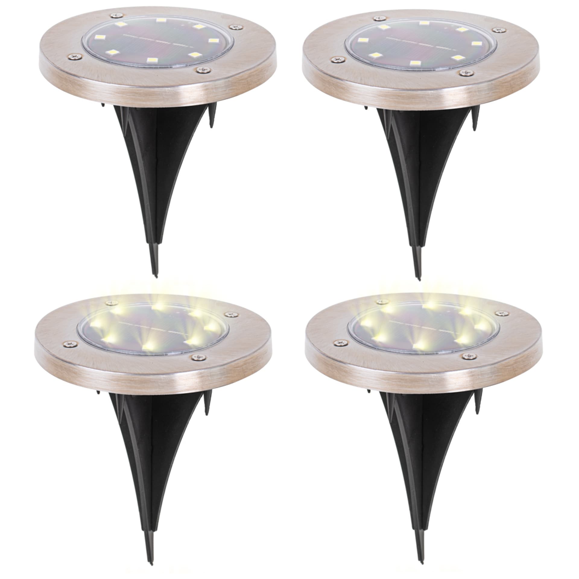 

Lampy solarne gruntowe najazdowe ogrodowe 8LED 4szt. ciepły biały