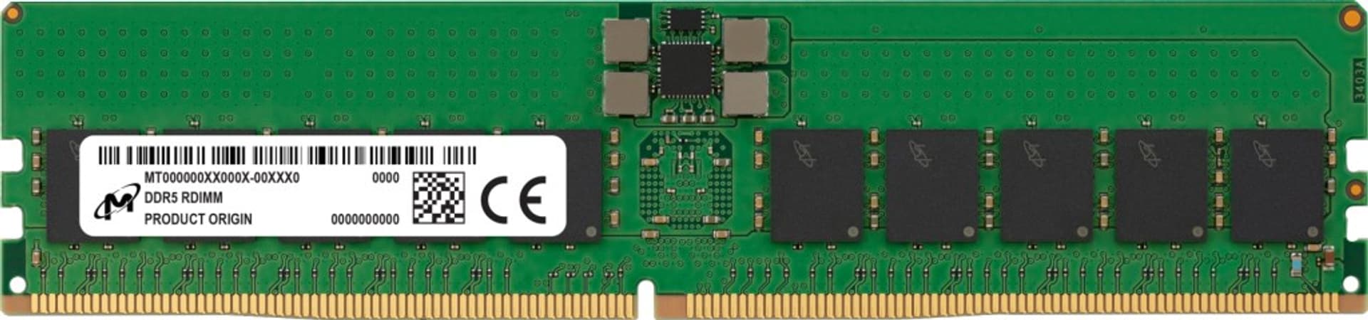 

Micron RDIMM DDR5 32GB 1Rx4 4800MHz PC5-38400 ECC REGISTERED MTC20F1045S1RC48BA2R