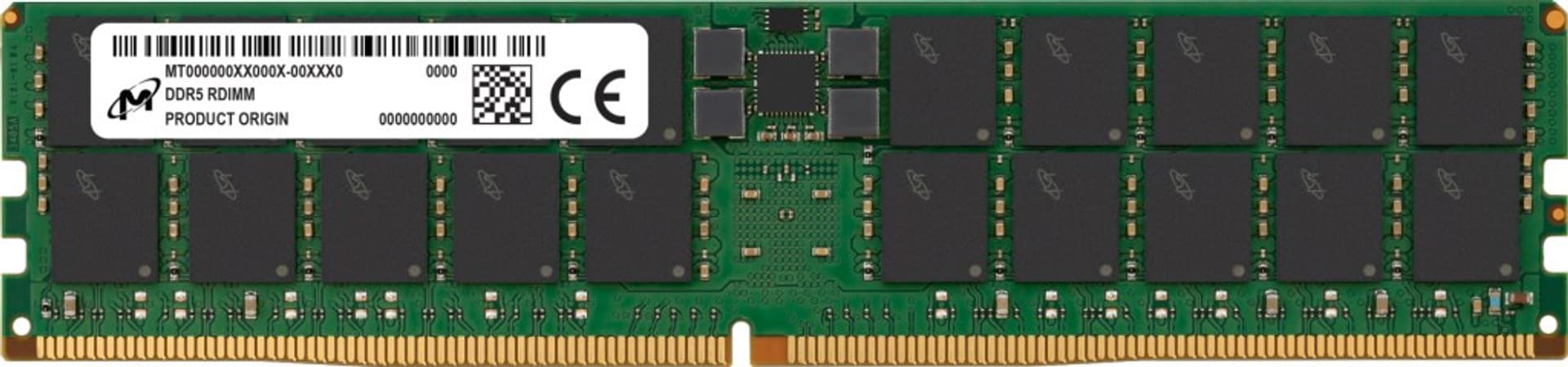 

Micron RDIMM 64GB DDR5 2Rx4 4800MHz PC5-38400 ECC REGISTERED MTC40F2046S1RC48BR
