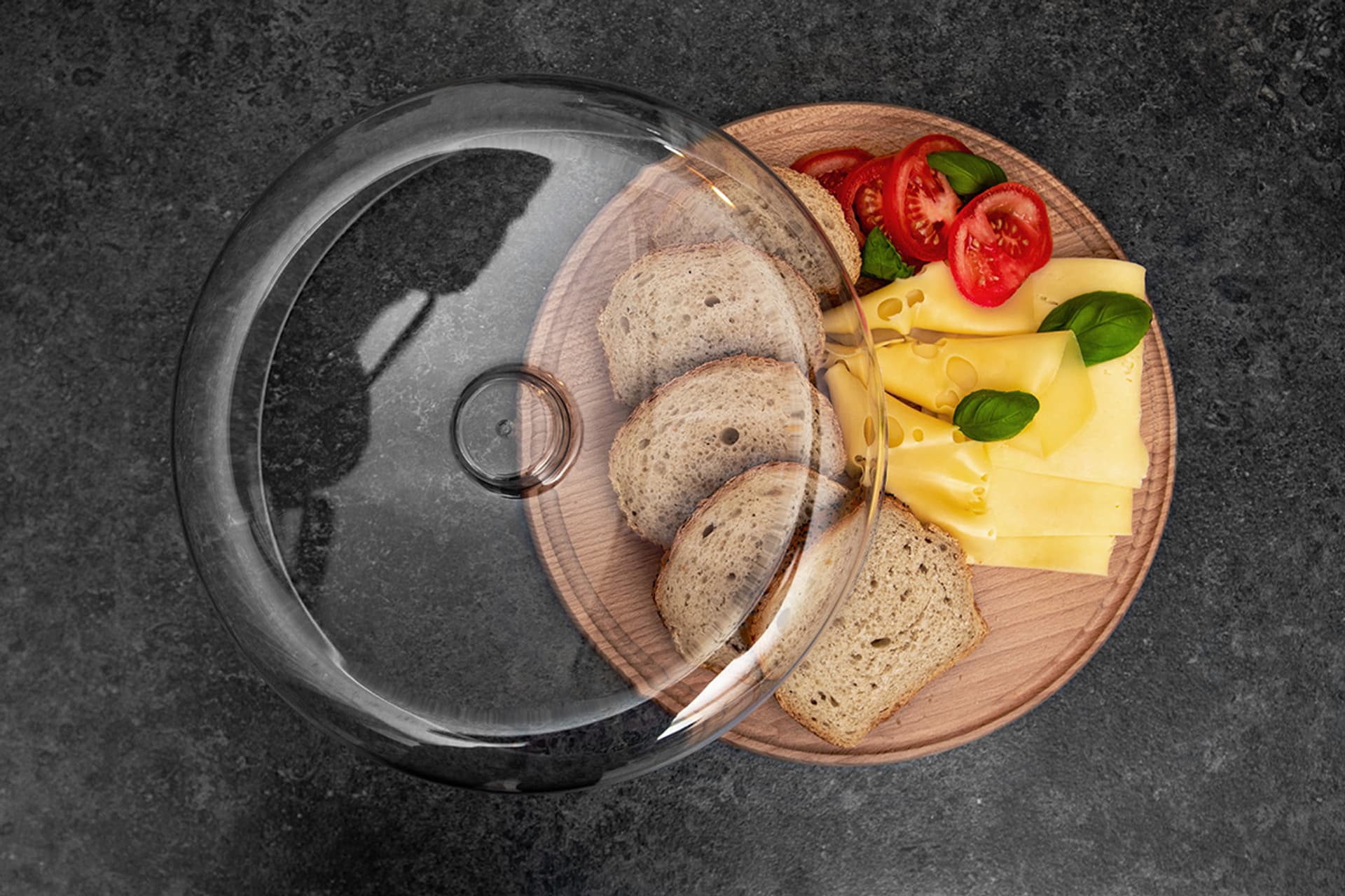 

PATERA DREWNIANA Z KLOSZEM 30cm NA SERY CIASTO