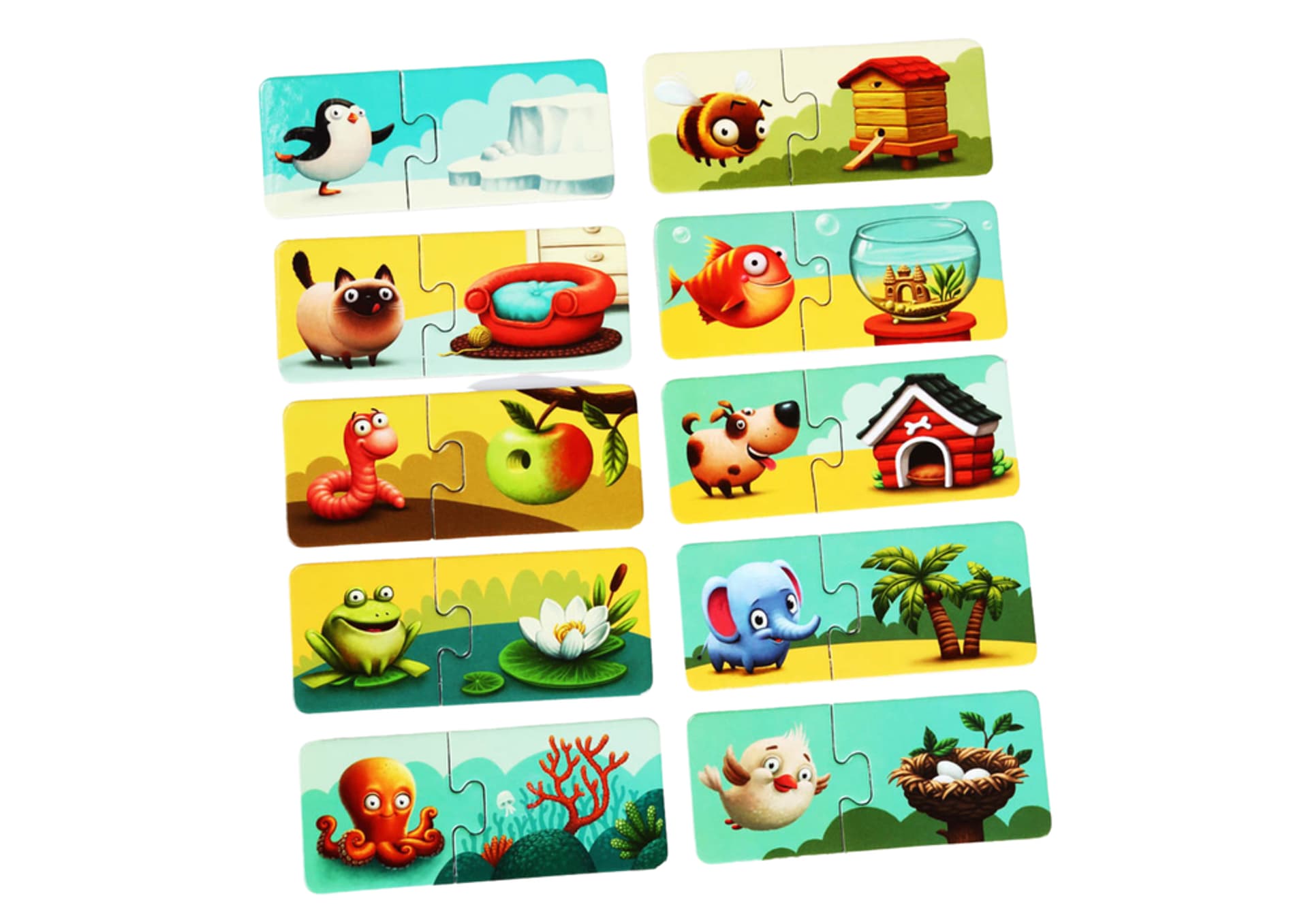 

Puzzle "Mój dom" Łamigłówka Gdzie mieszkają zwierzątka 13074