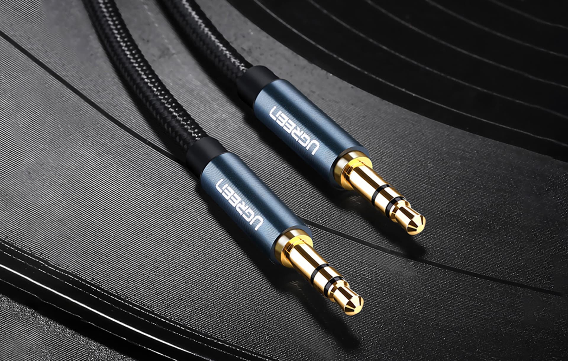 

Kabel mini jack 3,5mm UGREEN AV122, AUX, 0.5m (niebieskich)