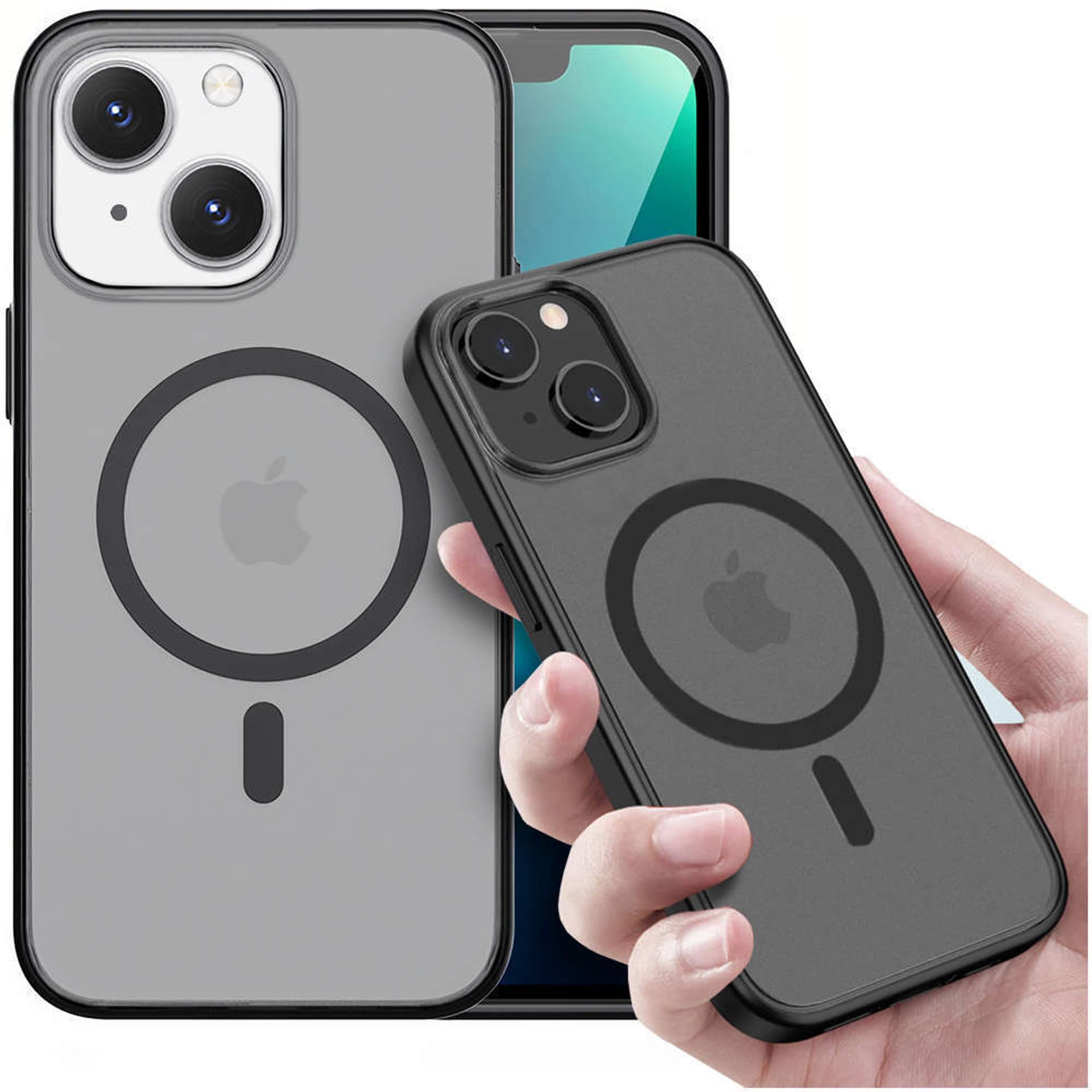 

Etui matowe na telefon Alogy MagMat Case do MagSafe obudowa ochronna do Apple iPhone 13 Czarne