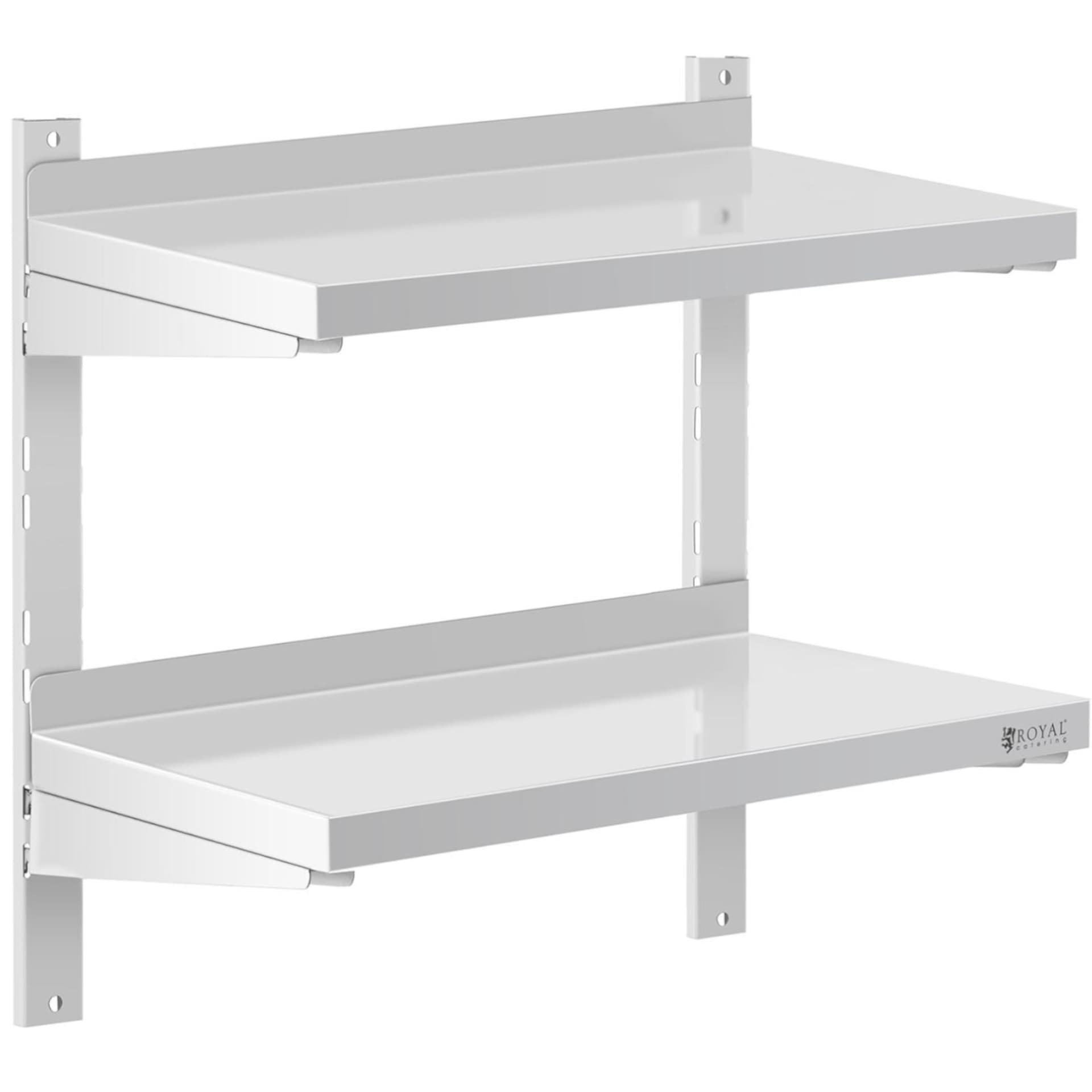 

Półka ścienna wisząca gastronomiczna podwójna z regulacją STAL 60 x 30 cm