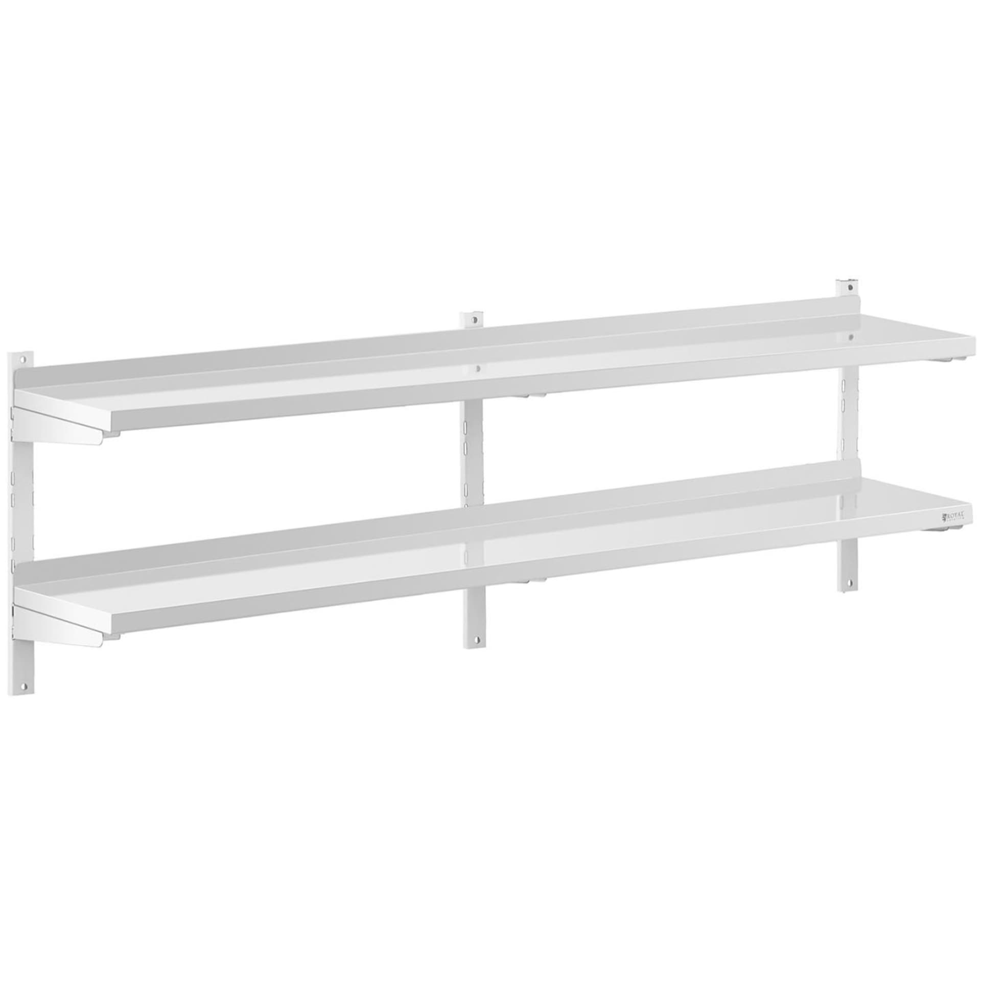 

Półka ścienna wisząca gastronomiczna podwójna z regulacją STAL 200 x 30 cm