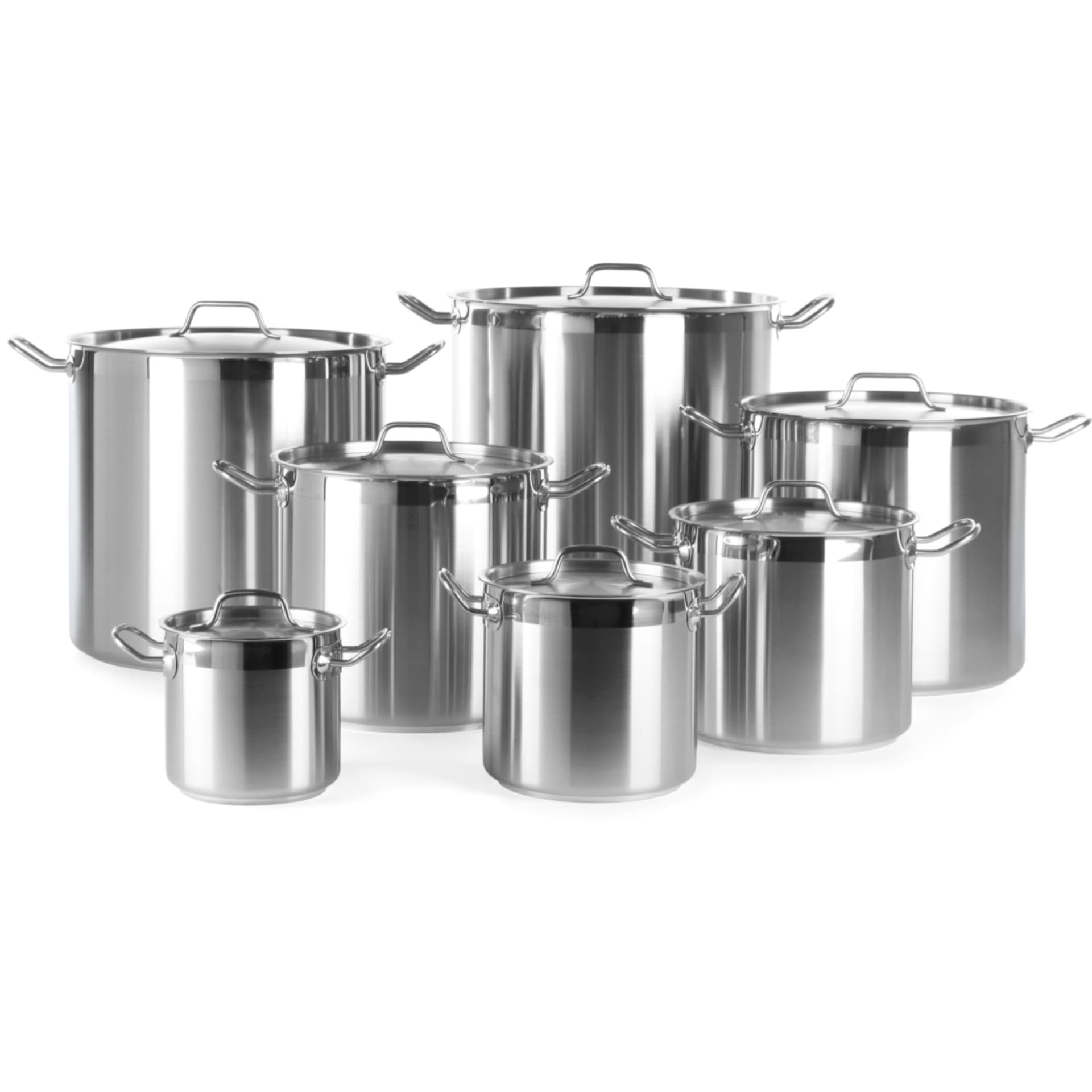 

Garnek wysoki Profi Line z pokrywką dno Sandwich 95 l śr. 500 x 500 mm - Hendi 833025