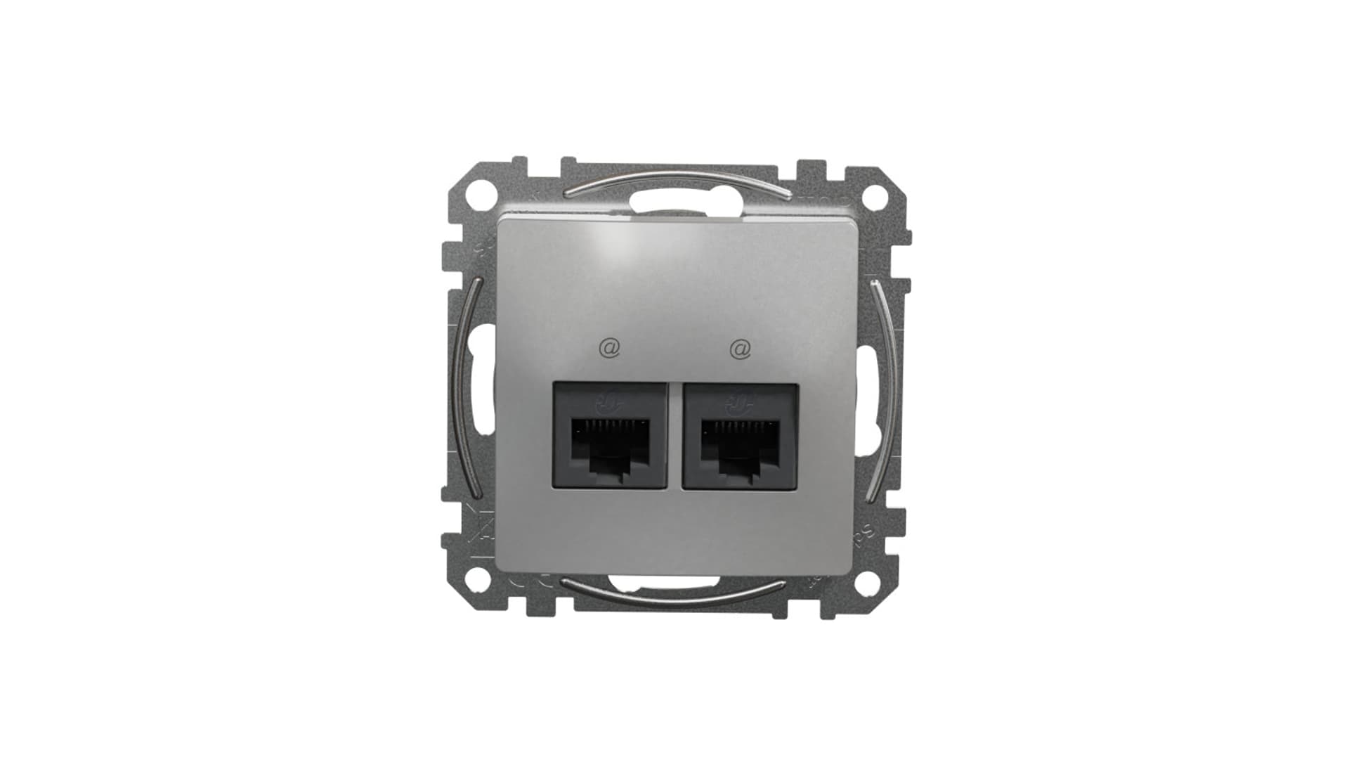 

Schneider Electric, Sedna Design i Elements, Gniazdo komputerowe podwójne RJ45 kat. 5e UTP, srebrne aluminium, SDD113452