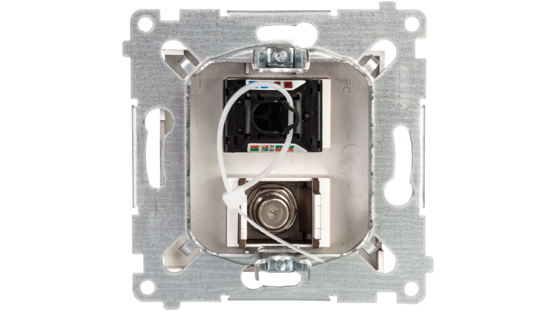 

Simon 54 Gniazdo antenowe i komputerowe typu F i RJ45 kat.6 brąz mat DASFRJ45.01/46