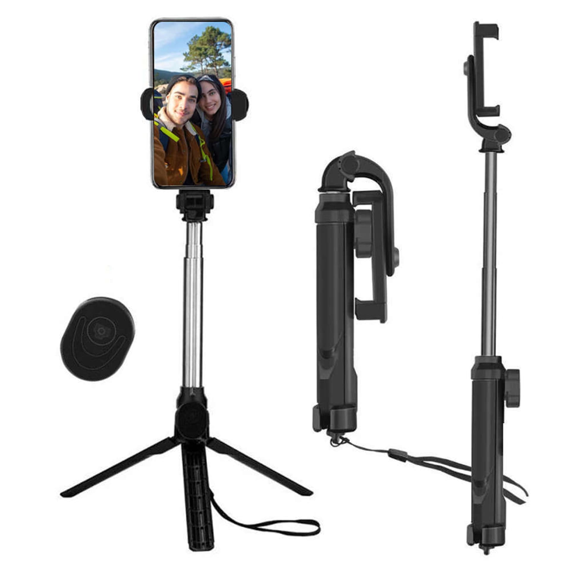 

Uchwyt do telefonu Selfie Stick Bluetooth Statyw uchwyt na telefon z pilotem Bluetooth tripod Czarny