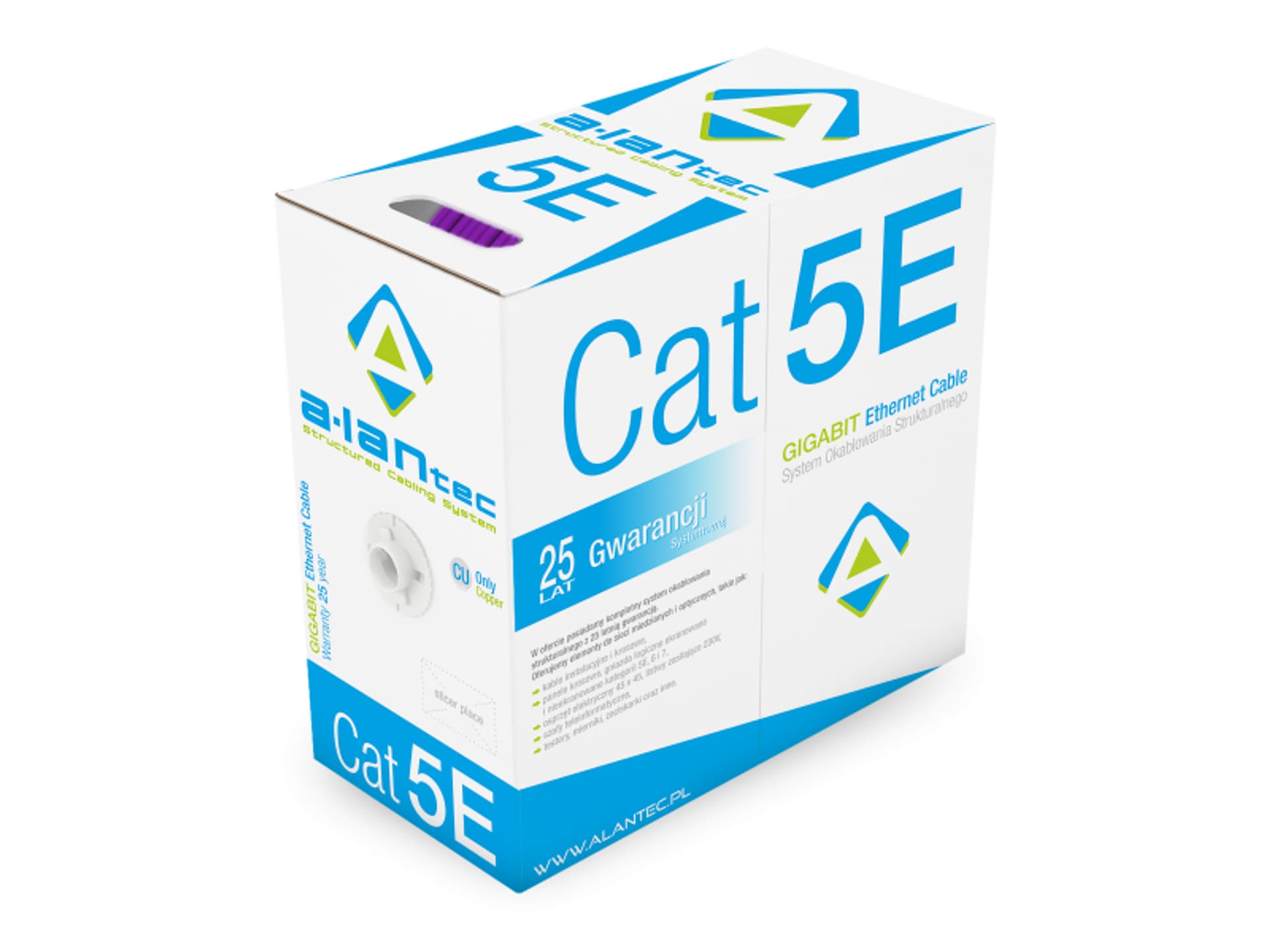 

Kable U/UTP kat.5e LSOH 4PR Dca 305m (FIOLETOWA powłoka) 25 lat gwarancji, badanie jakości INTERTEK (USA) ALANTEC - ALANTEC, Usa) alantec - alante