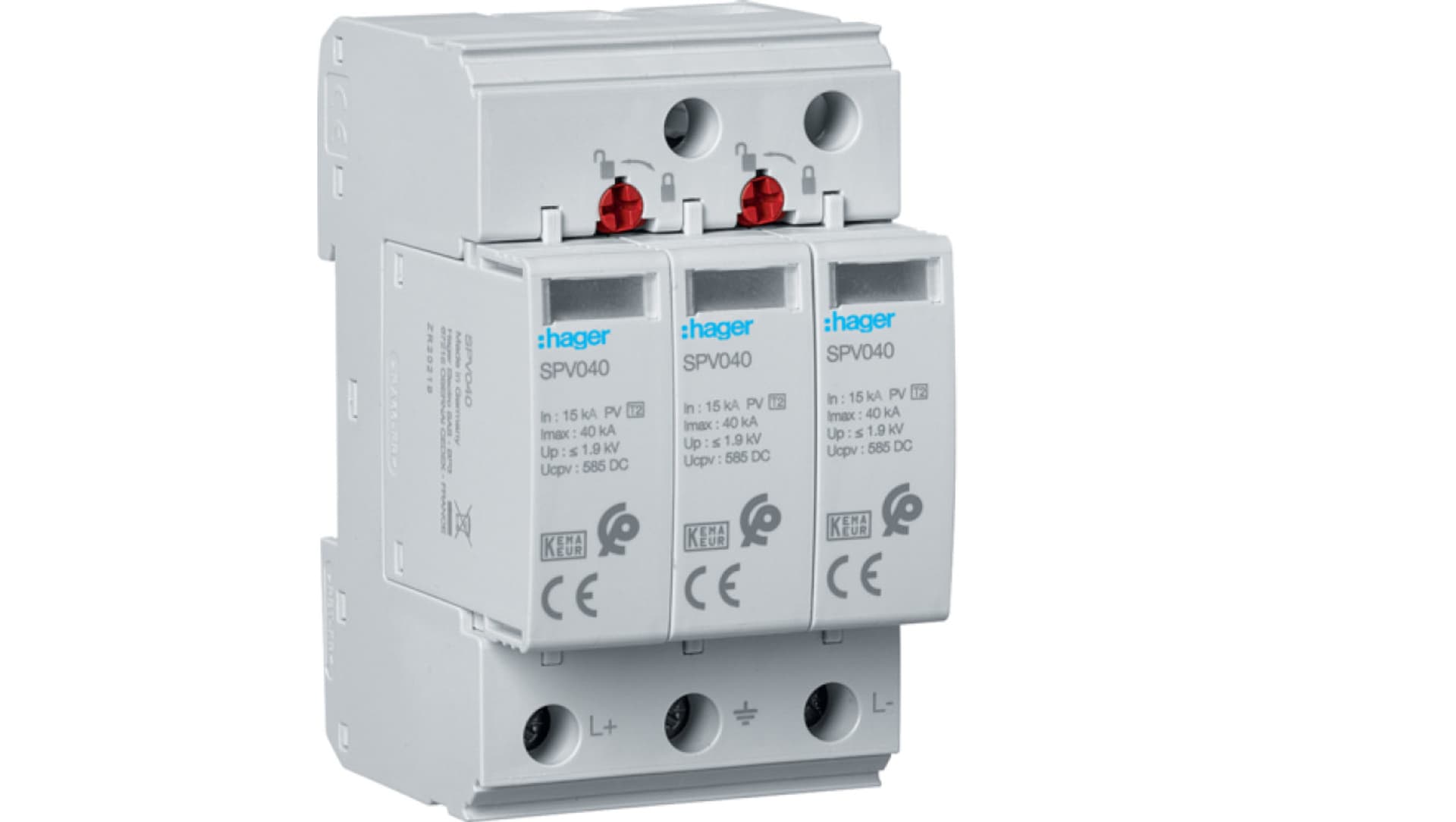 

Ogranicznik przepięć C Typ 2 PV 3P In 15kA Imax 40kA 3,7kV 1000V DC SPV340