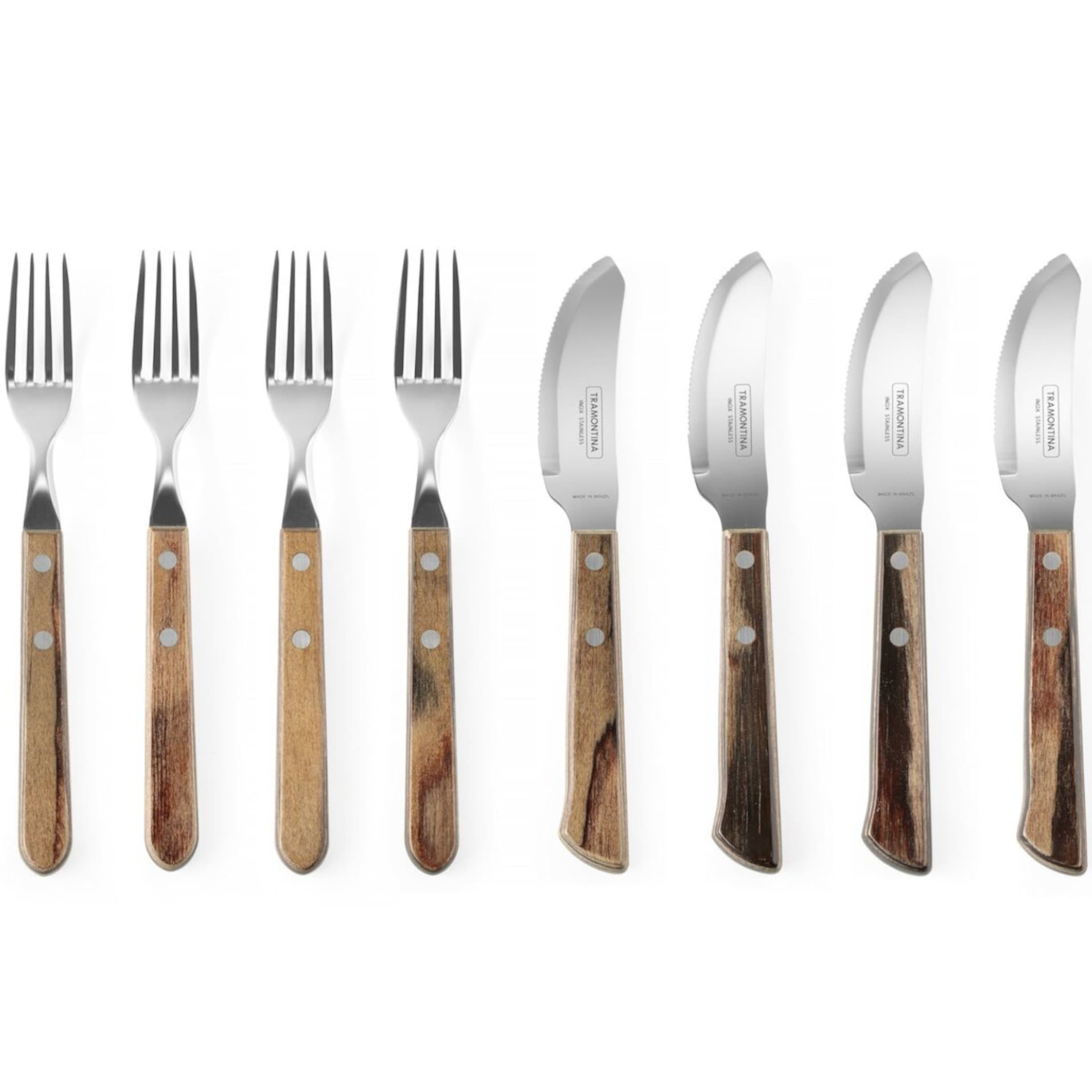 

Sztućce do pizzy z drewnianym uchwytem Tramontina Churrasco - zestaw 8 szt.