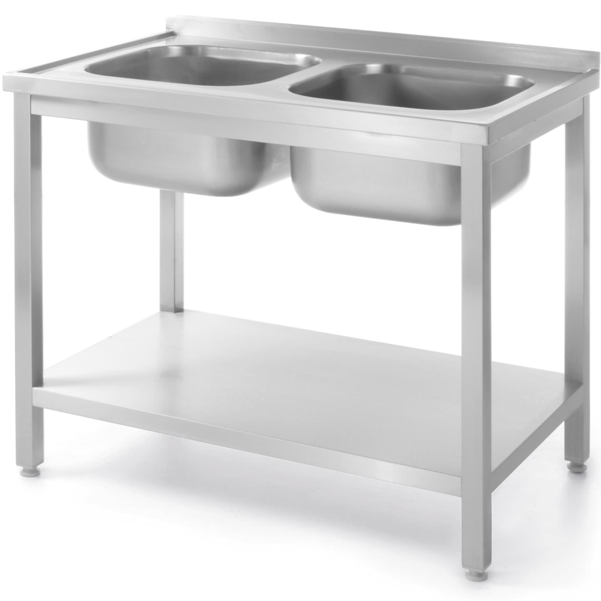 

Basen zlew dwukomorowy z półką Budget Line STAL 1000 x 600 x 850 cm - Hendi 817032