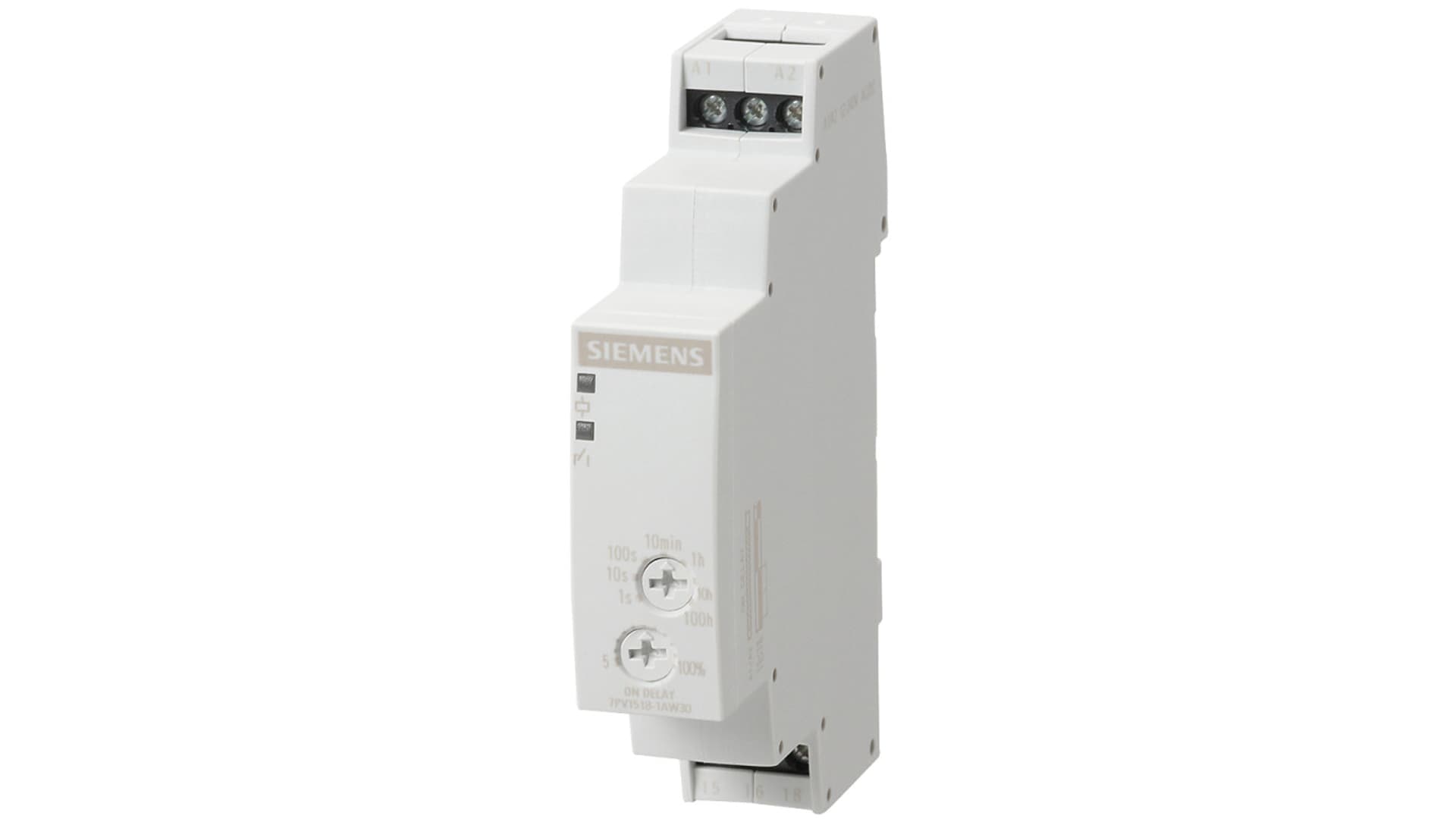 

Przekaźnik czasowy z opóźnieniem 1 styk przełączny 7 zakr. czas. 0,05s-100h 0,05s-100H AC/DC 12-240V 7PV1518-1AW30