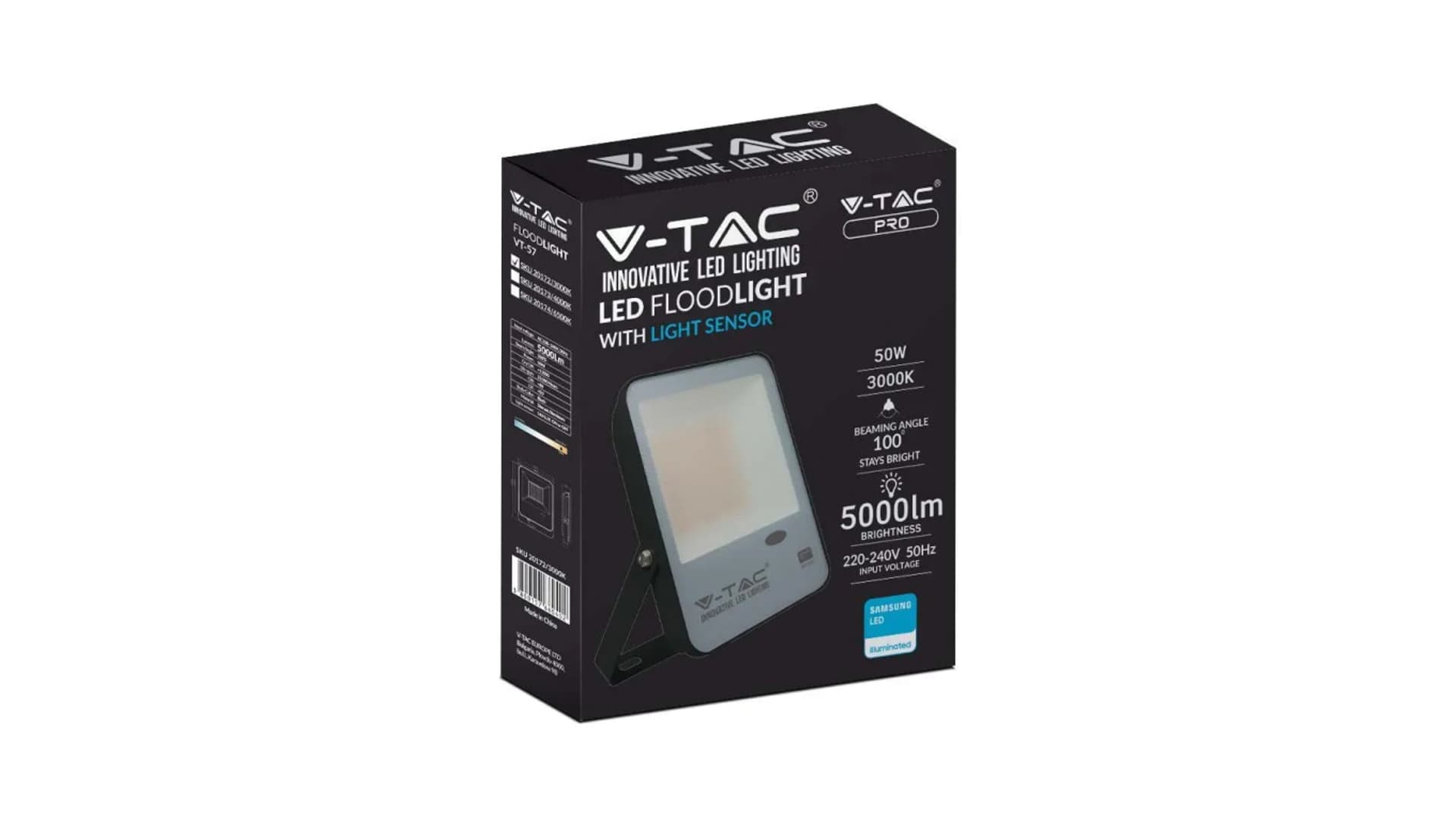 

Projektor LED 50W 5000lm 6500K z czujnikiem zmierzchu Dioda SAMSUNG IK05 IP65 5 Lat Gwarancji 20174