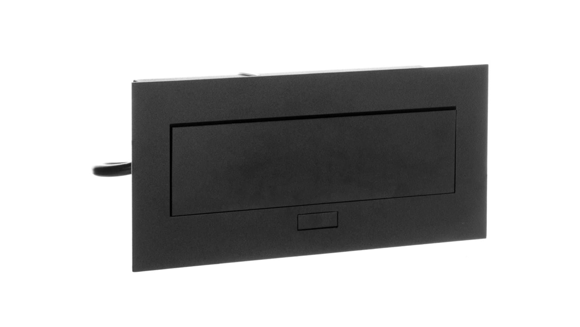 

Gniazdo meblowe wpuszczane w blat z płaskim rantem 3x2P+Z, przewód 1,5m 3x1,5mm, czarne