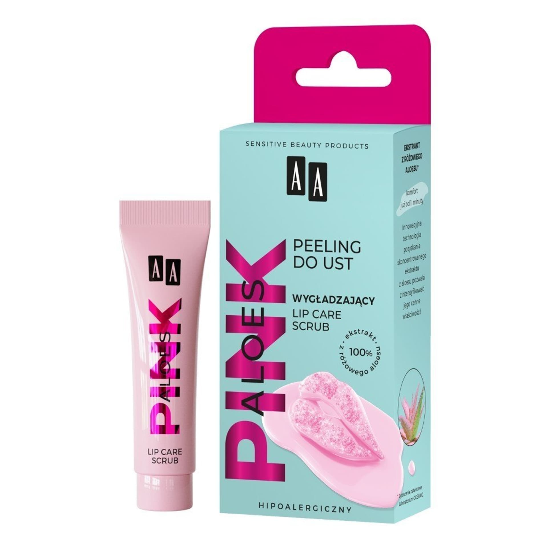 

AA Pink Aloes Wygładzający Peeling do ust 10g