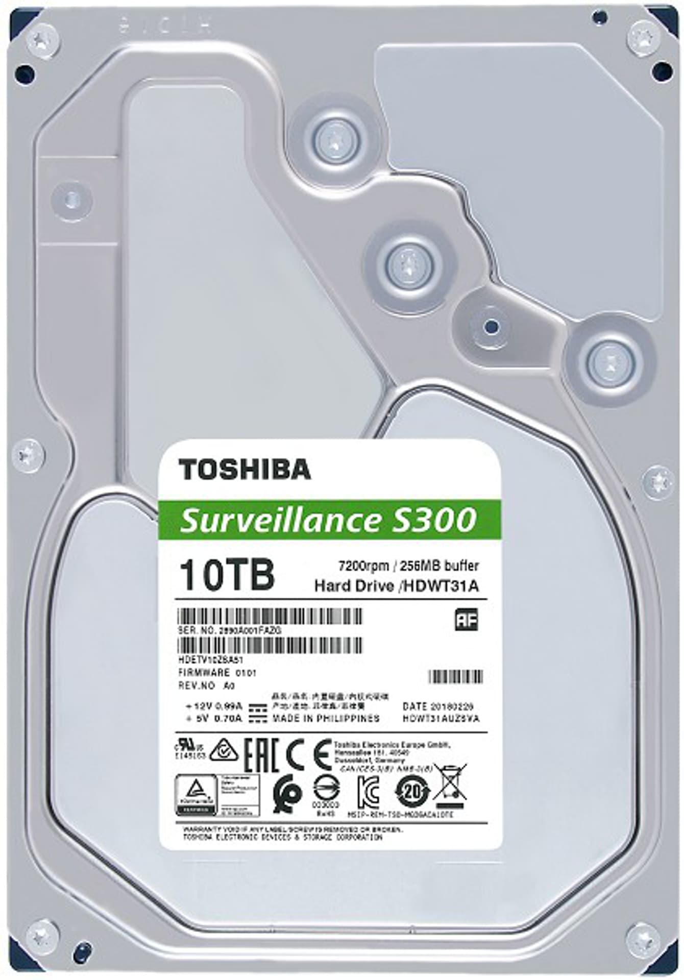 

Dysk twardy TOSHIBA S300 10 TB 3.5" HDWT31AUZSVA