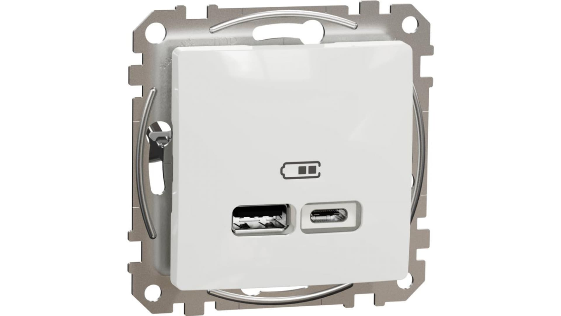

Schneider Electric, Sedna Design i Elements, Gniazdo ładowania USB typ A+C 2,4A, białe, SDD111402