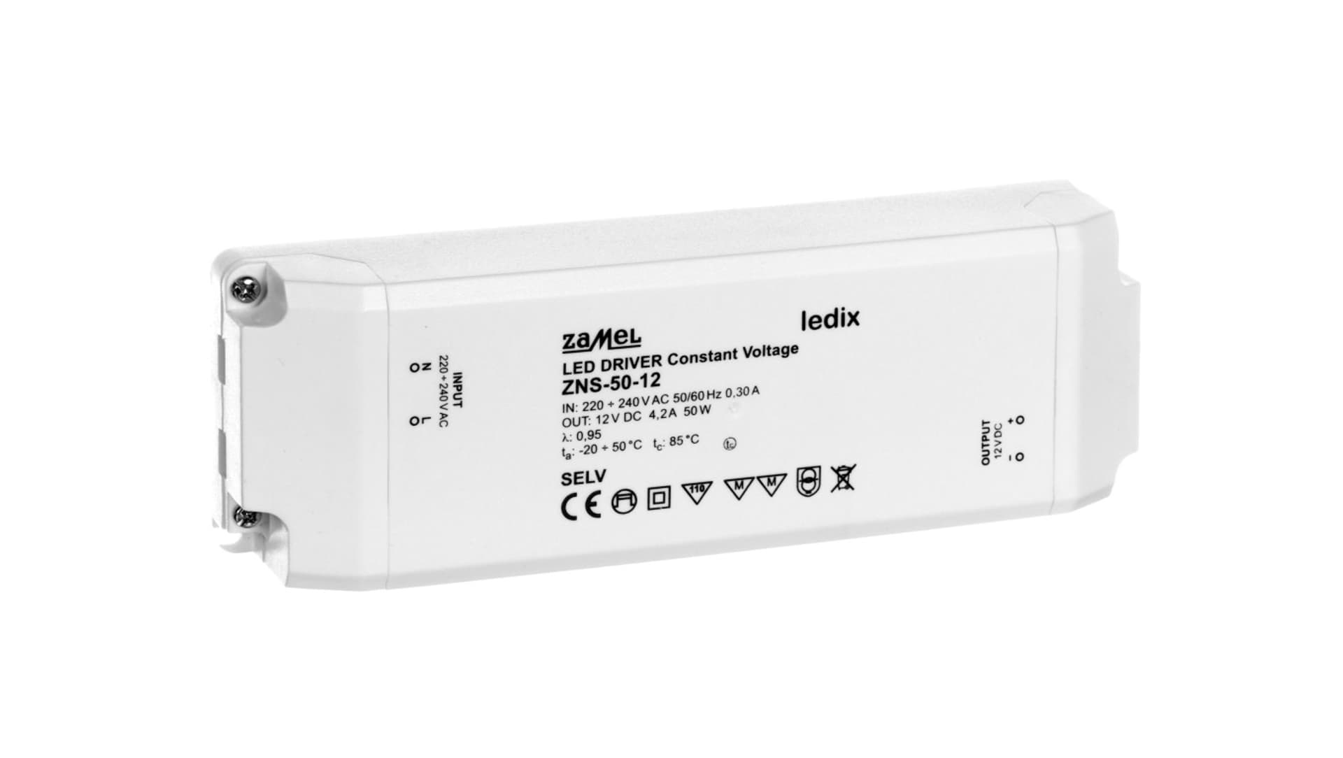 

Zasilacz LED slim 12V DC 50W ZNS-50-12 LDX10000140