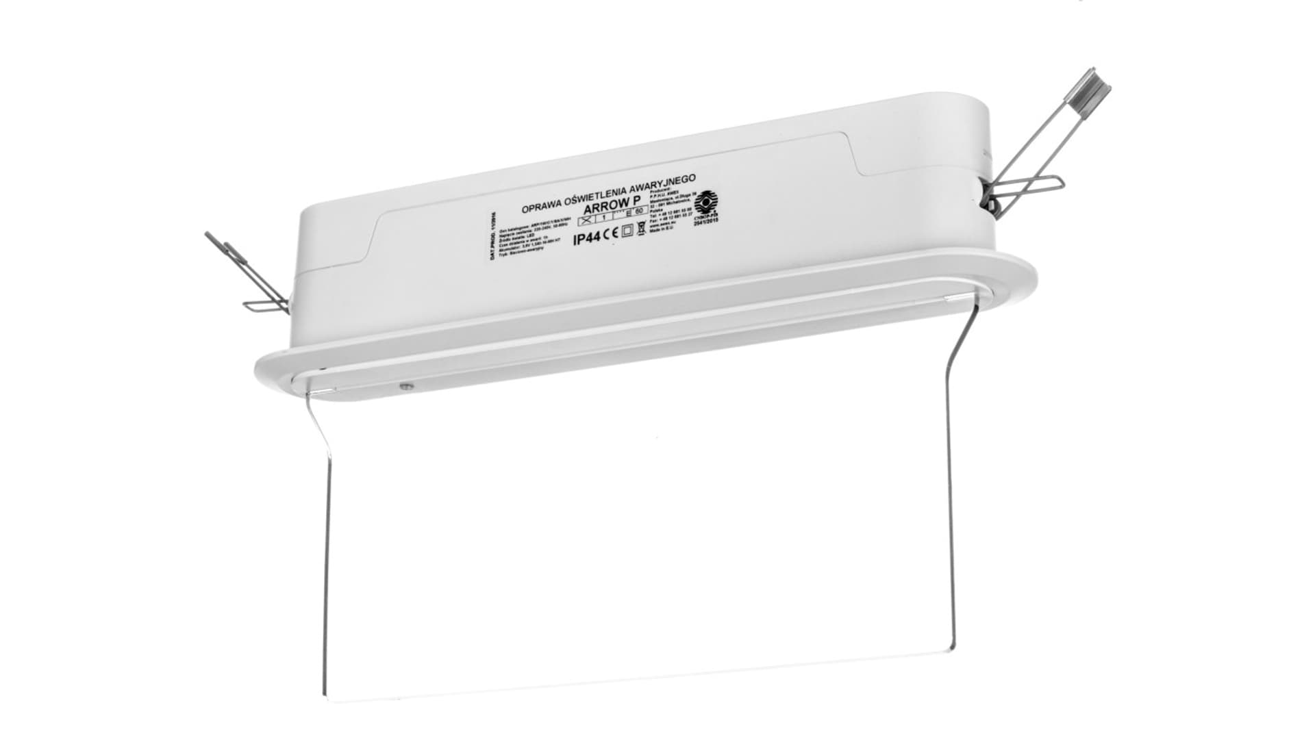 

Oprawa awaryjna ARROW P LED 1W 1h dwuzadaniowa + PU31 PU41 biała ARP/1W/C/1/SA/X/WH