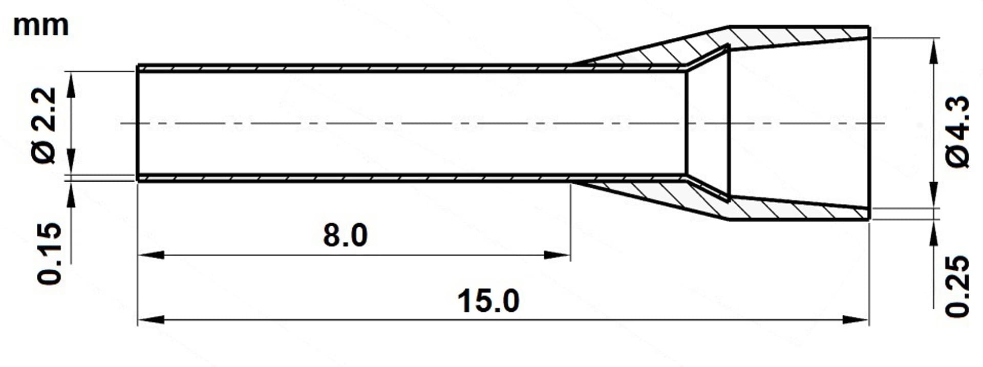 

TULEJKA KABLOWA TUL-2.5/8/DIN-BL*P100