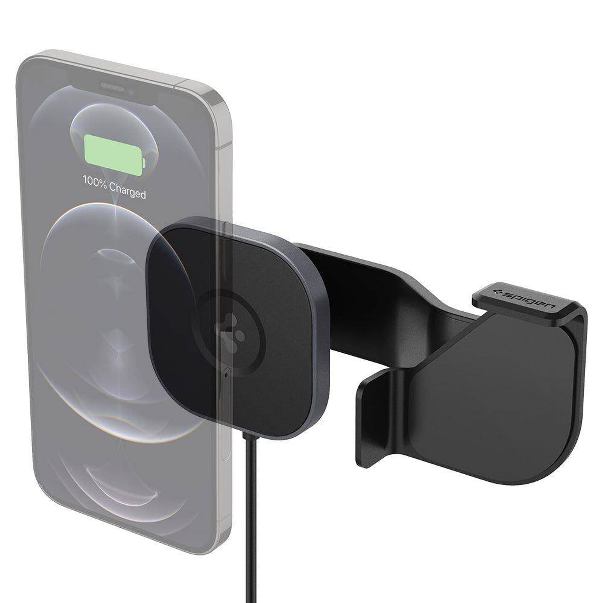 

Uchwyt Magnetyczny MagSafe z Ładowaniem Bezprzewodowym do TESLA MODEL 3 / Y / X / S Spigen ITT90W Onetap czarny