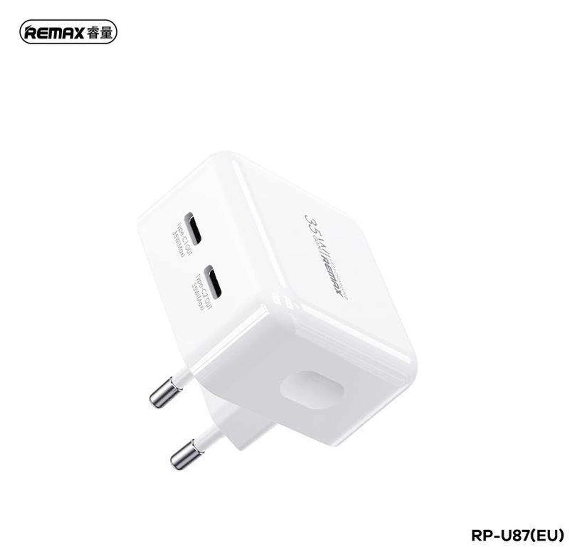 

ŁAD SIEC REMAX FIYEO SERIES 35W RP-U87 2xUSB-C PD QC WHITE