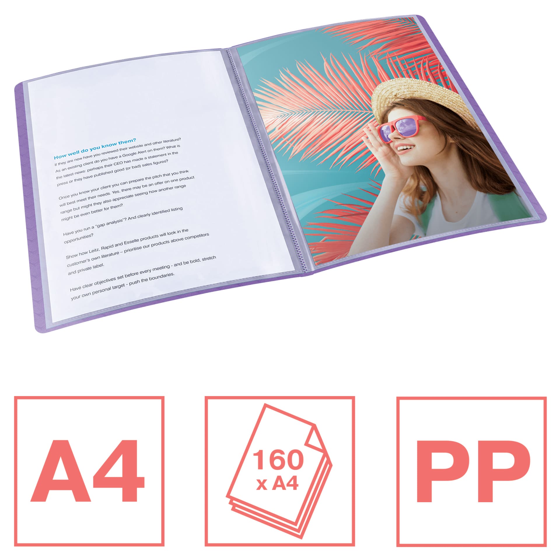 

Album ofertowy Esselte Colour`Breeze z 80 koszulkami lawendowy 628446