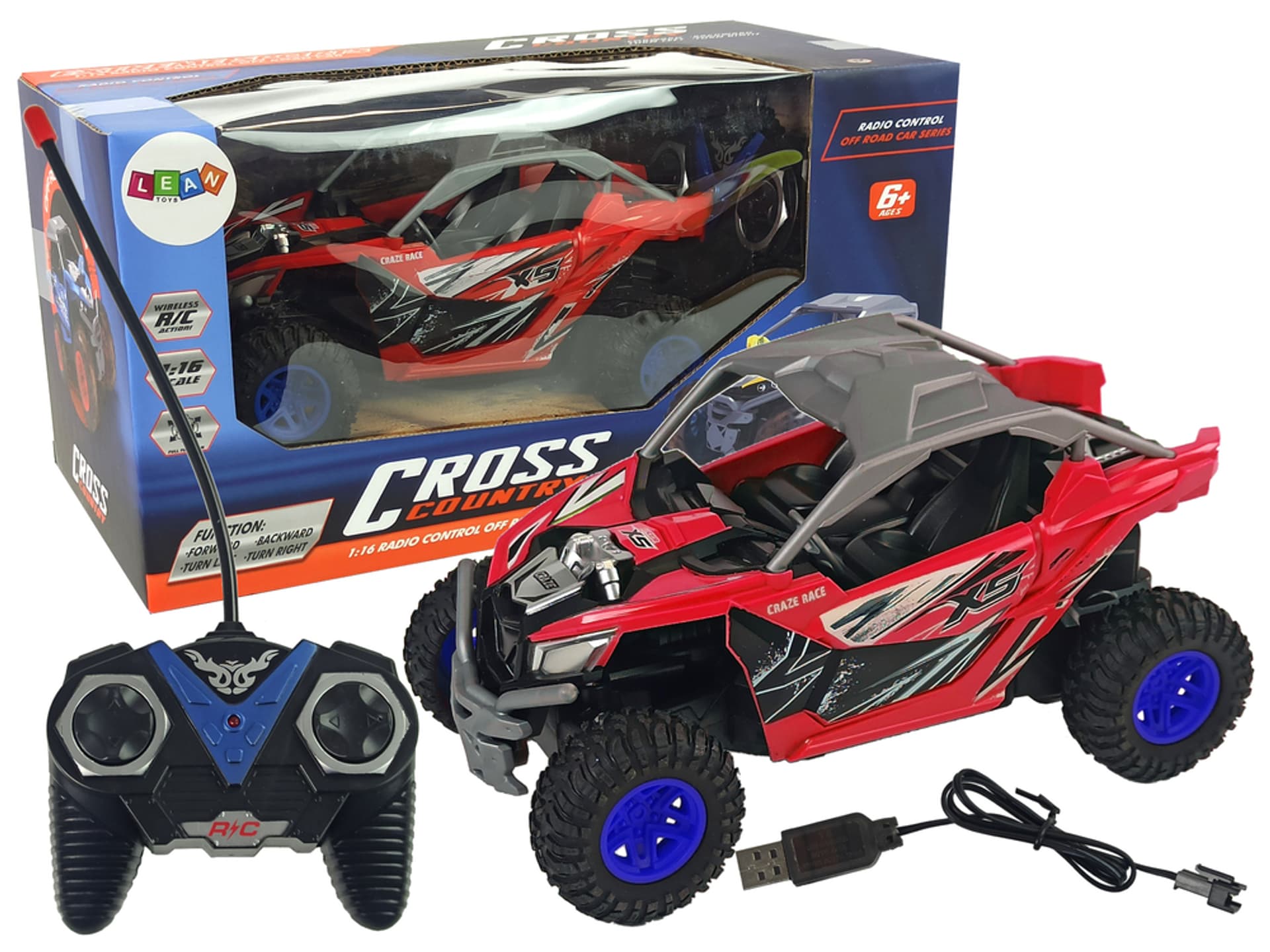 

Terenowe Auto Cross Country Zdalnie Sterowane Pilot 27 MHz Czerwone
