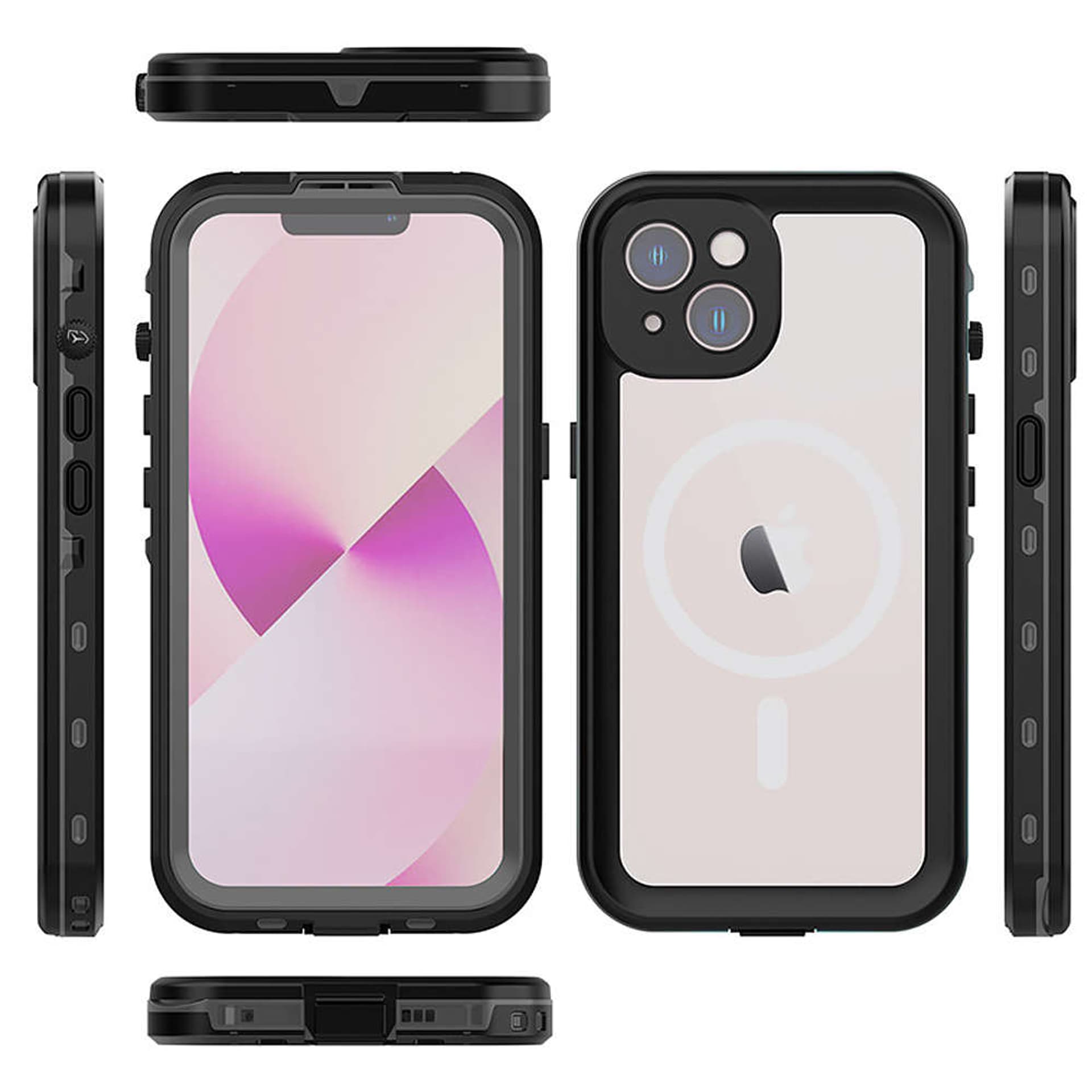 

Etui Wodoodporne Alogy IP68 Case z przezroczystym tyłem Pancerna obudowa 360 do MagSafe do Apple iPhone 14