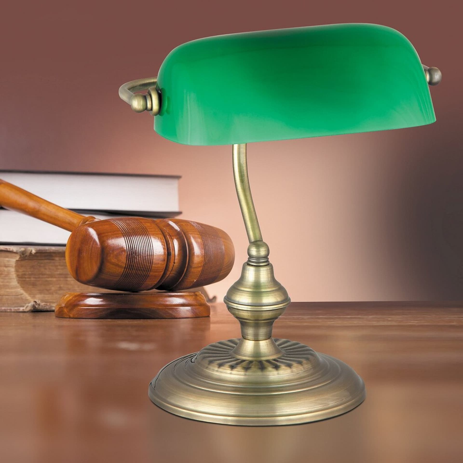 

Lampa biurkowa, Bank table, E27 60W, bronz 4038