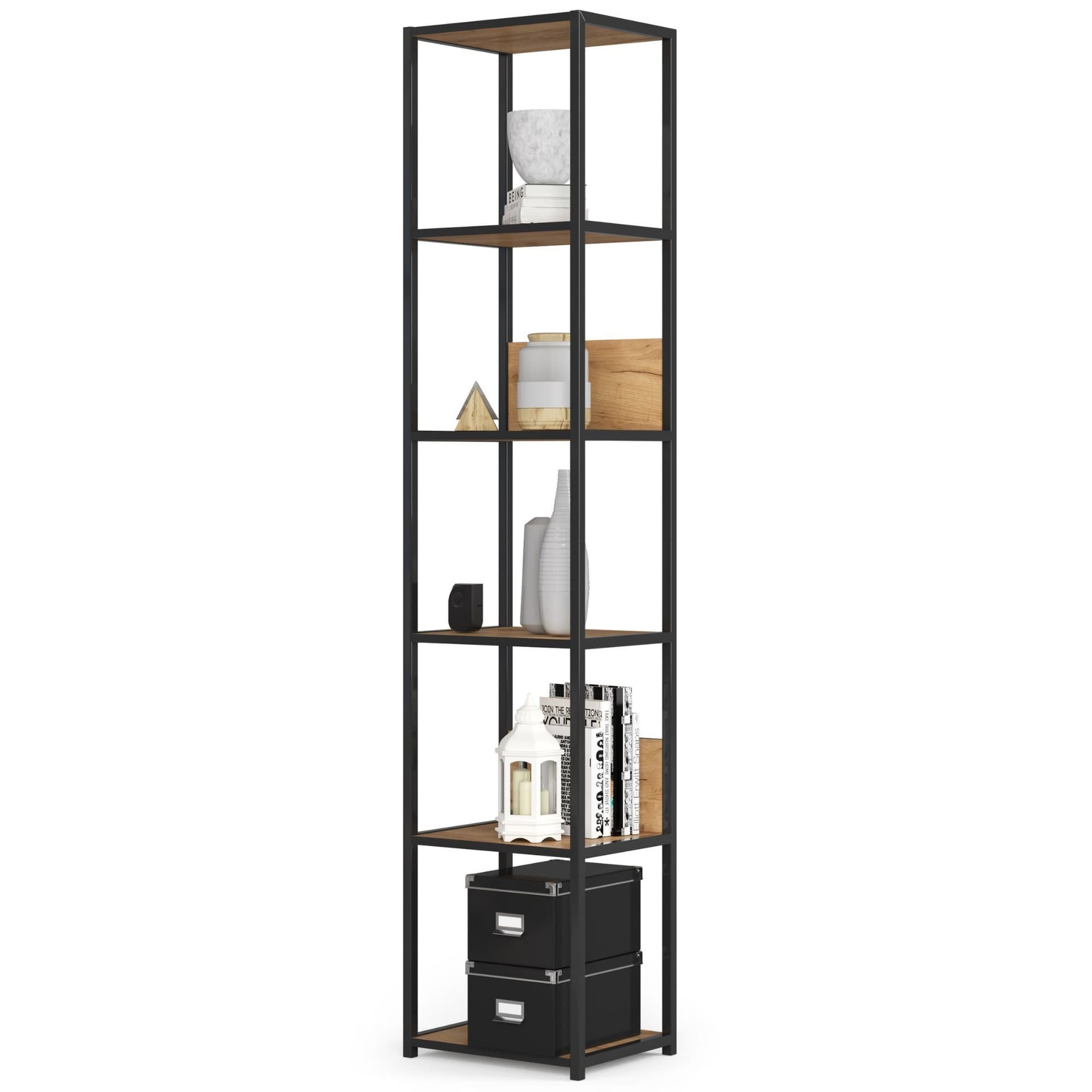 

REGAŁ METALOWY LOFT 400 CZARNY/DĄB CRAFT